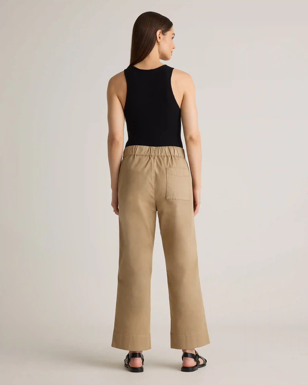 Organic Stretch Cotton Wide Leg Chino Pants