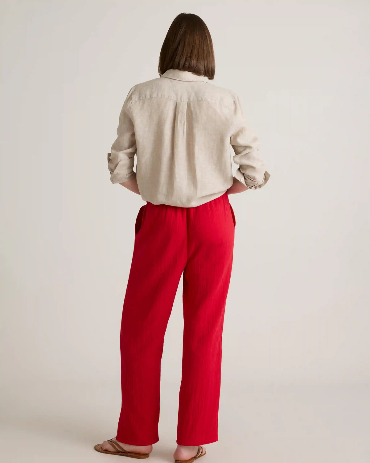 100% Organic Cotton Gauze Straight Leg Pants