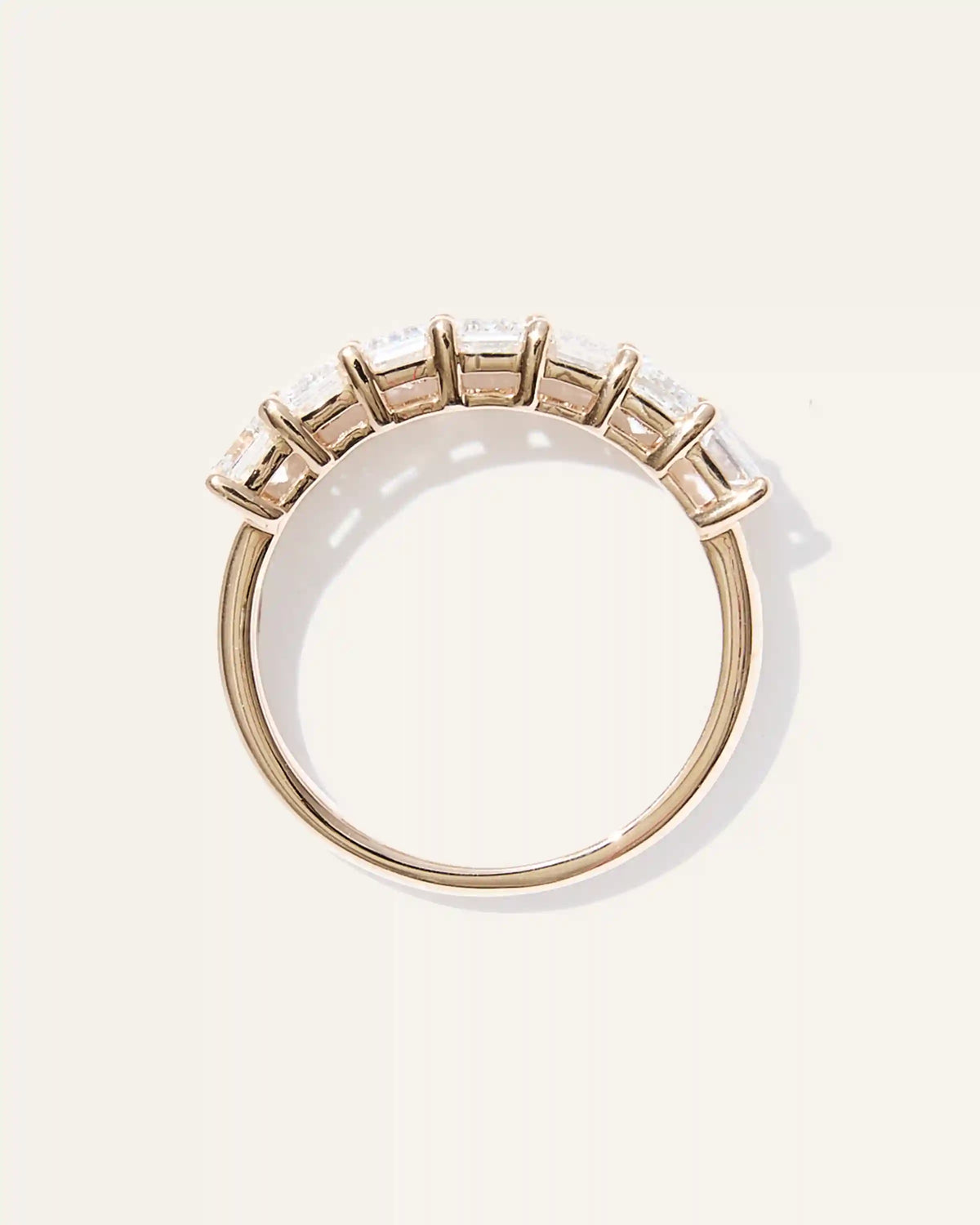 Lab Grown Diamond Emerald Seven Stone Band