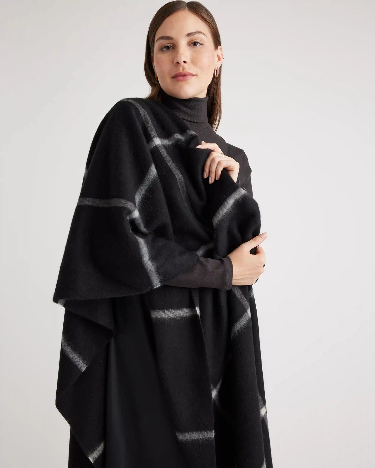 Mongolian Cashmere Plaid Wrap