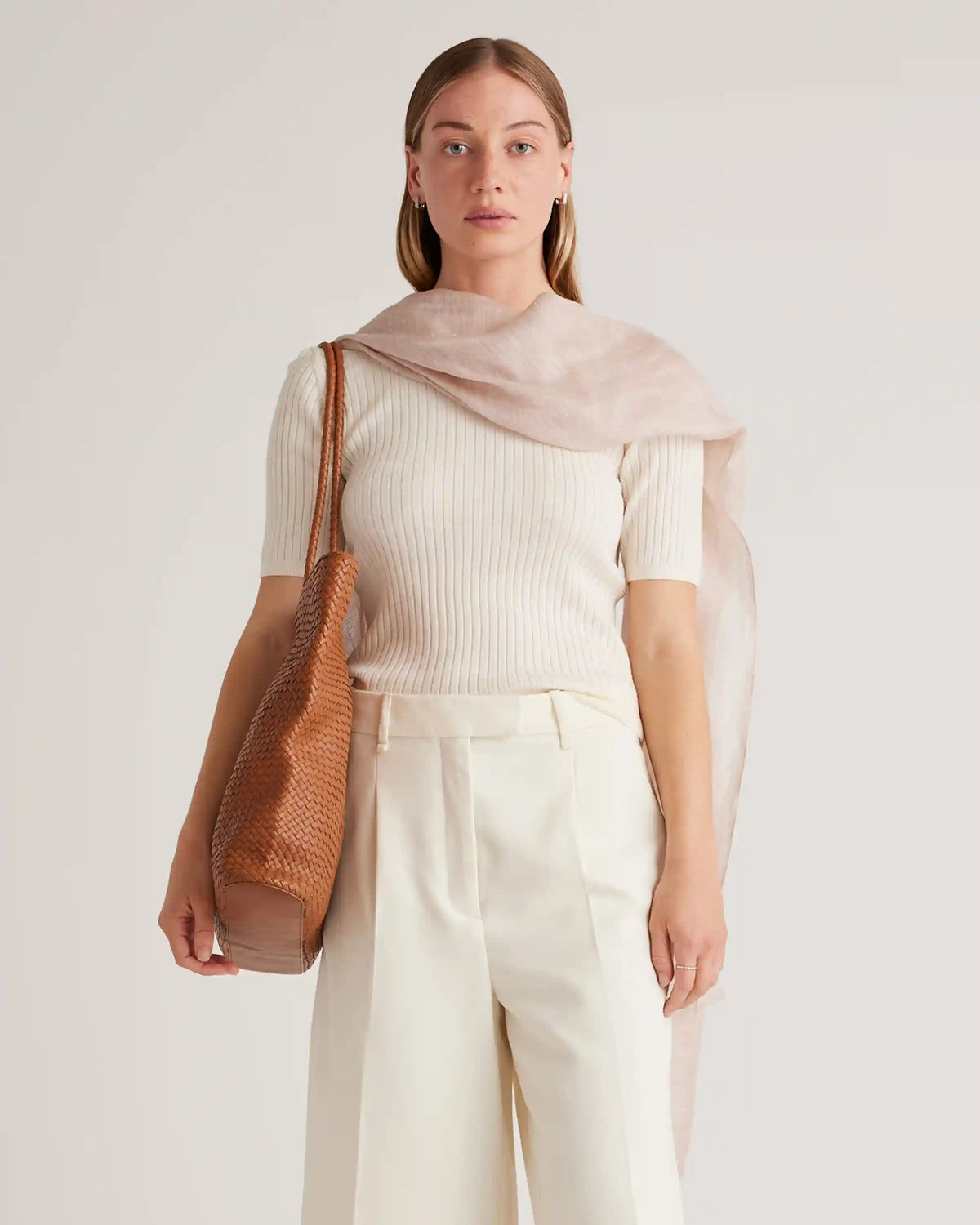 Lightweight Linen Silk Cashmere Scarf