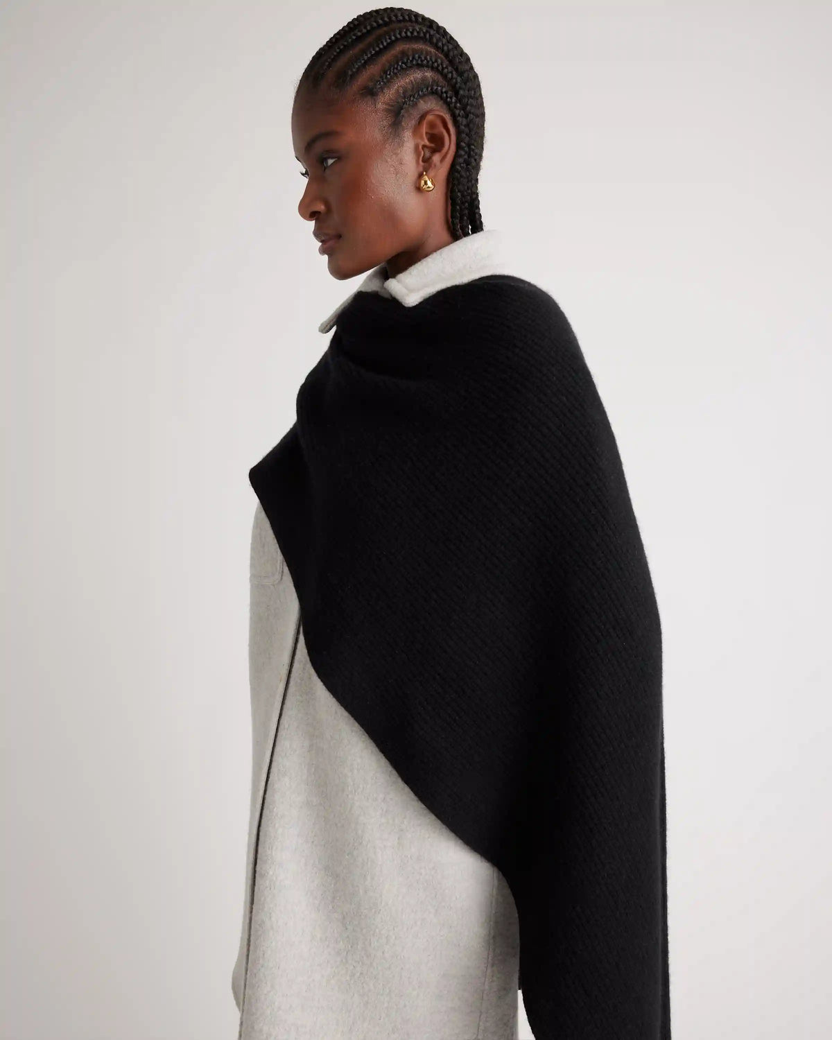 Mongolian Cashmere Ribbed Wrap