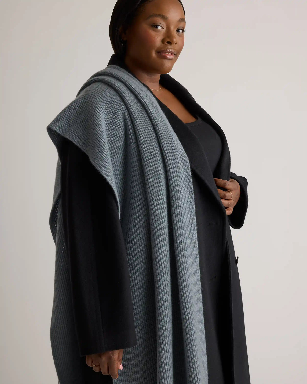 Mongolian Cashmere Ribbed Wrap