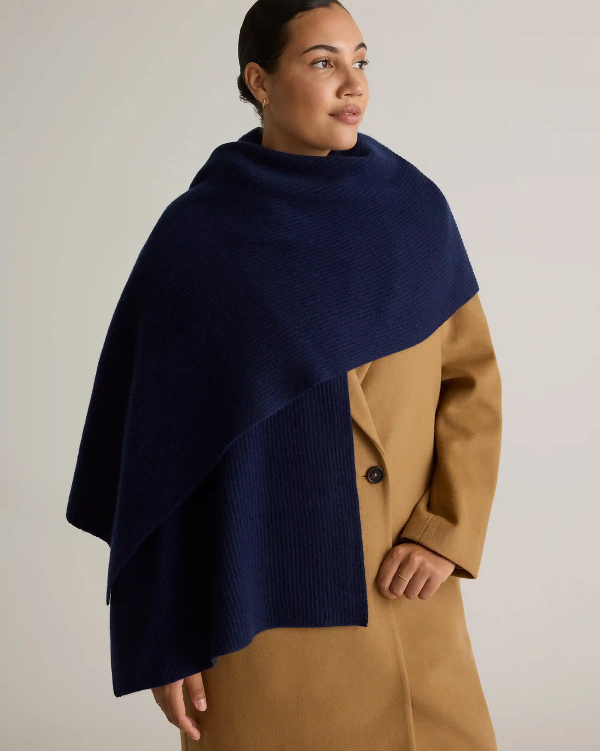 Mongolian Cashmere Ribbed Wrap