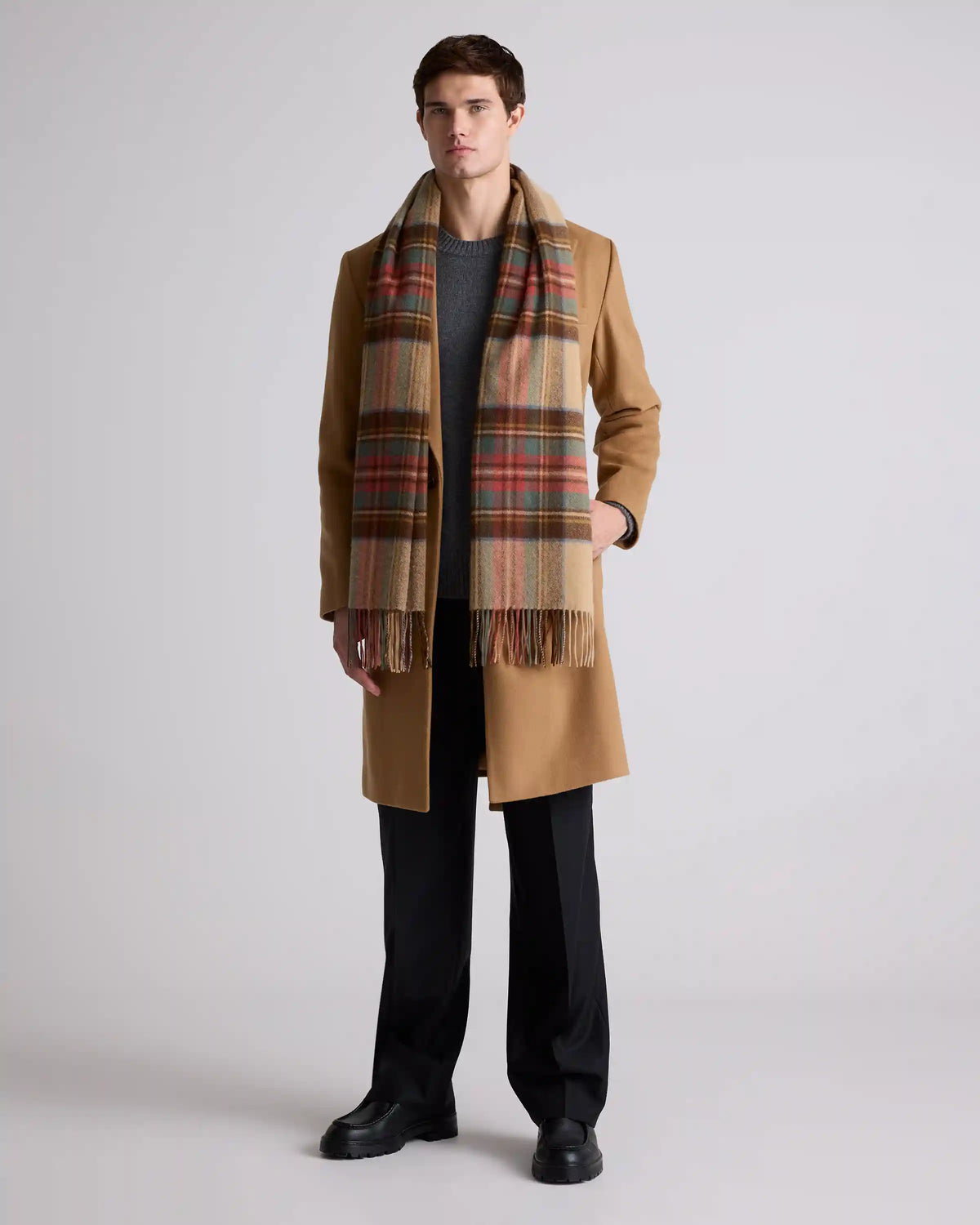 Mongolian Cashmere Tartan Scarf