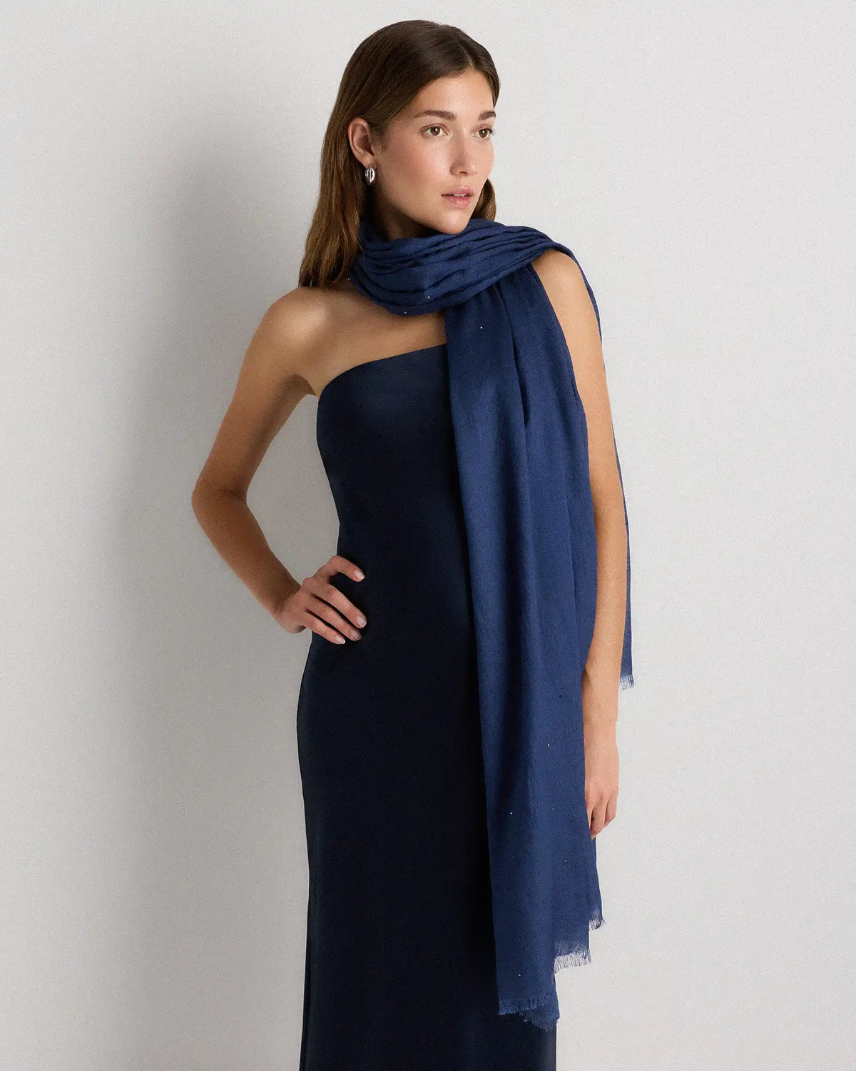 Crystal Embellished Featherweight Cashmere Silk Wrap