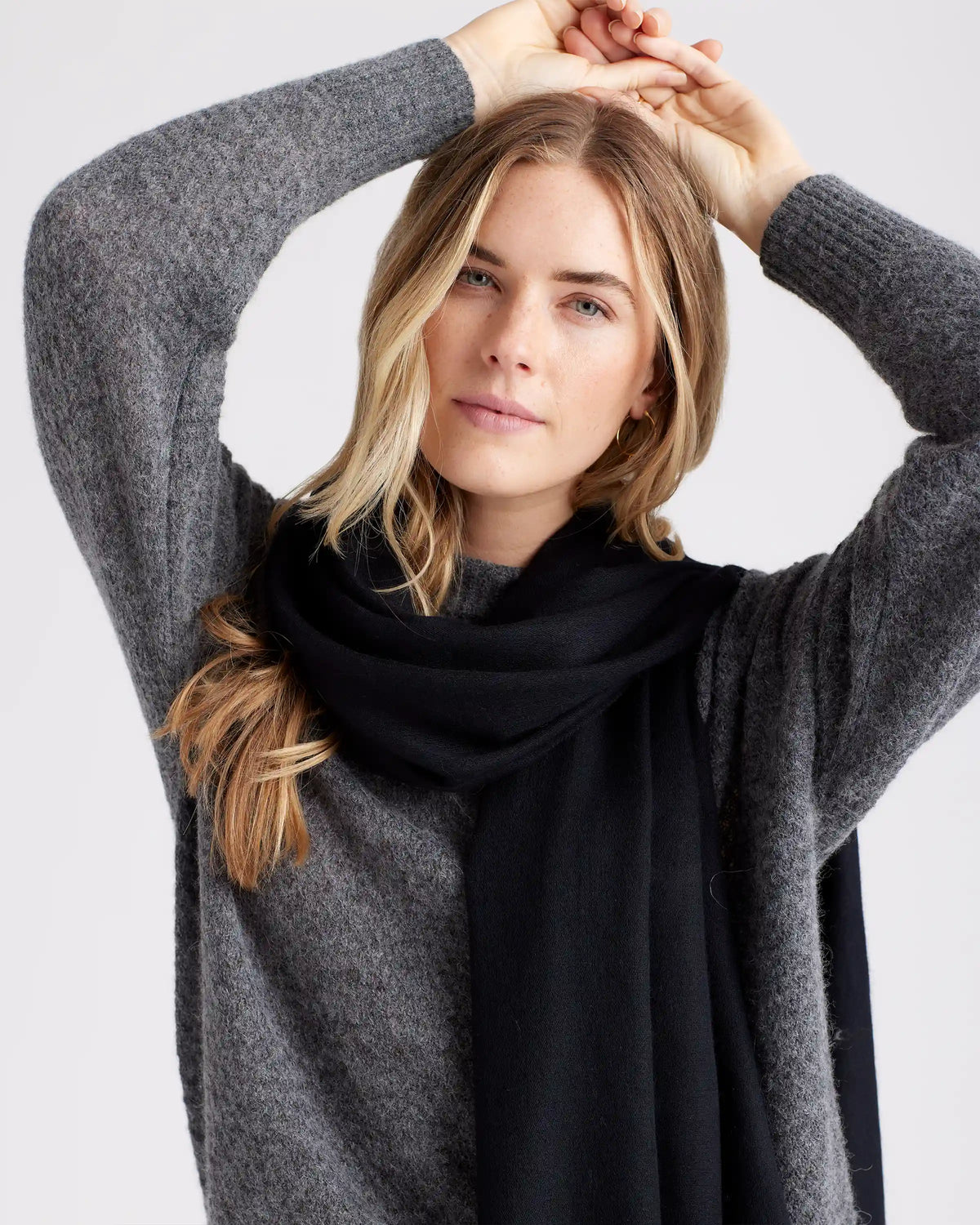 Featherweight Cashmere Silk Frayed Edge Scarf