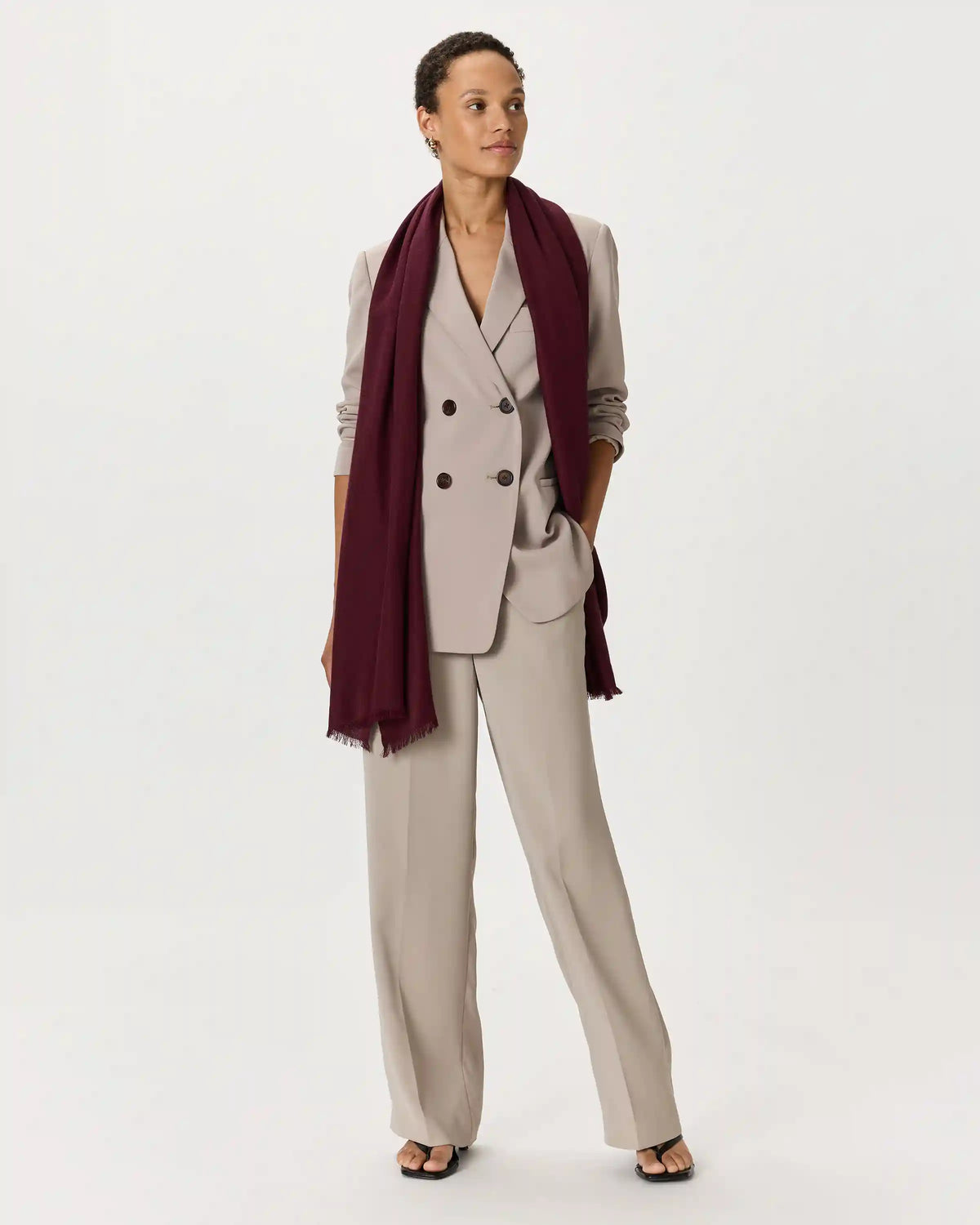 Featherweight Cashmere Silk Frayed Edge Scarf