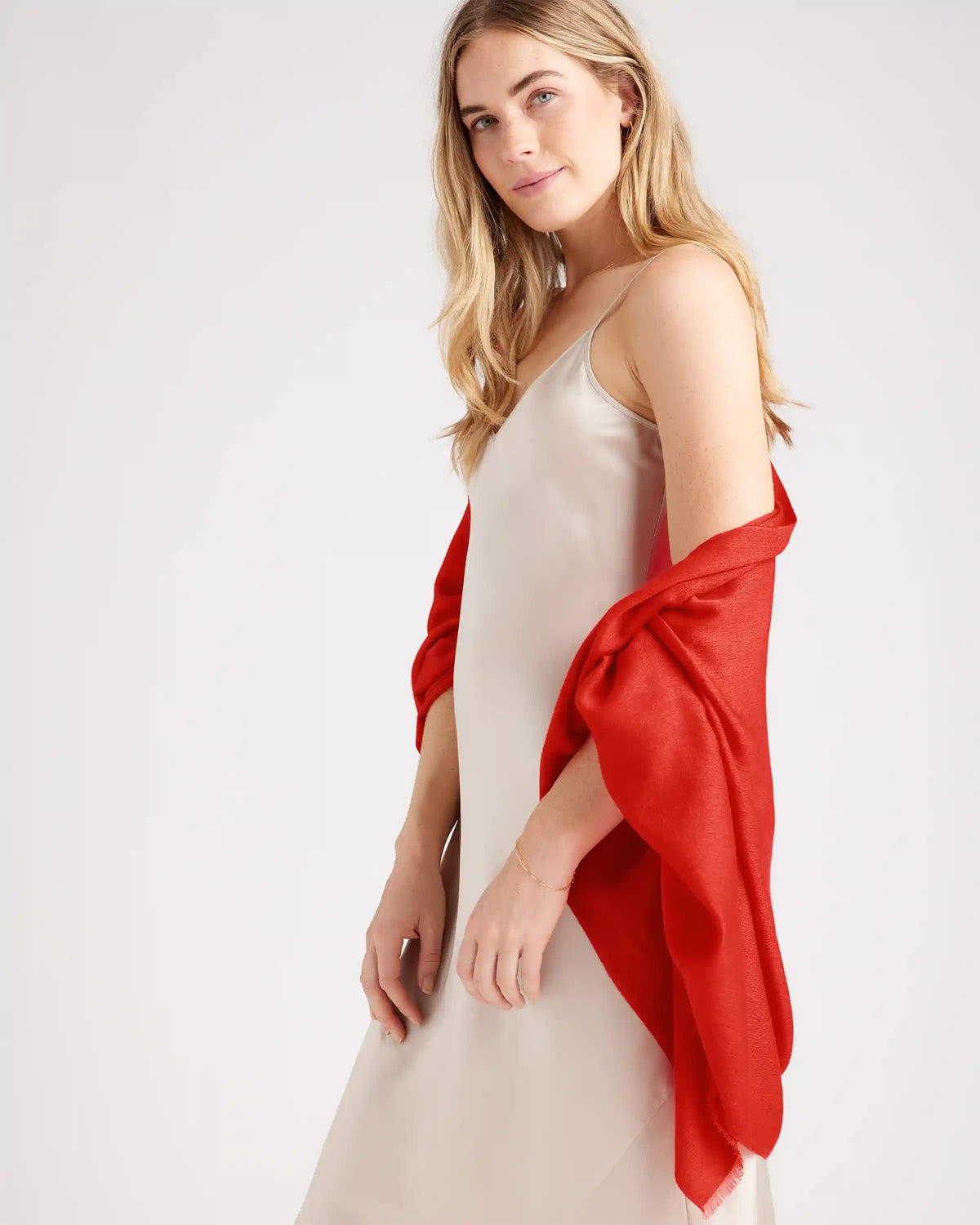 Featherweight Cashmere Silk Frayed Edge Scarf