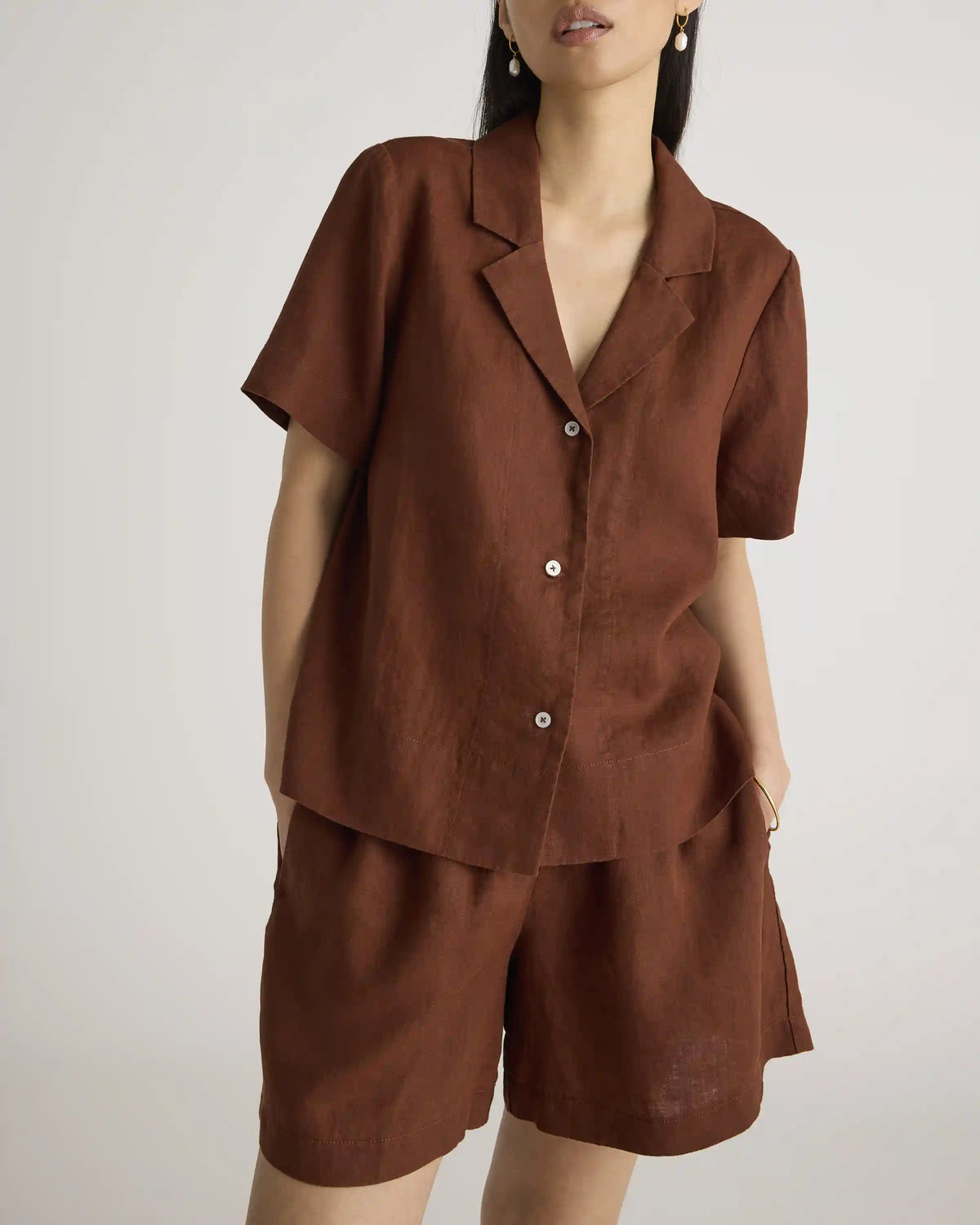 100% European Linen High Waisted Shorts