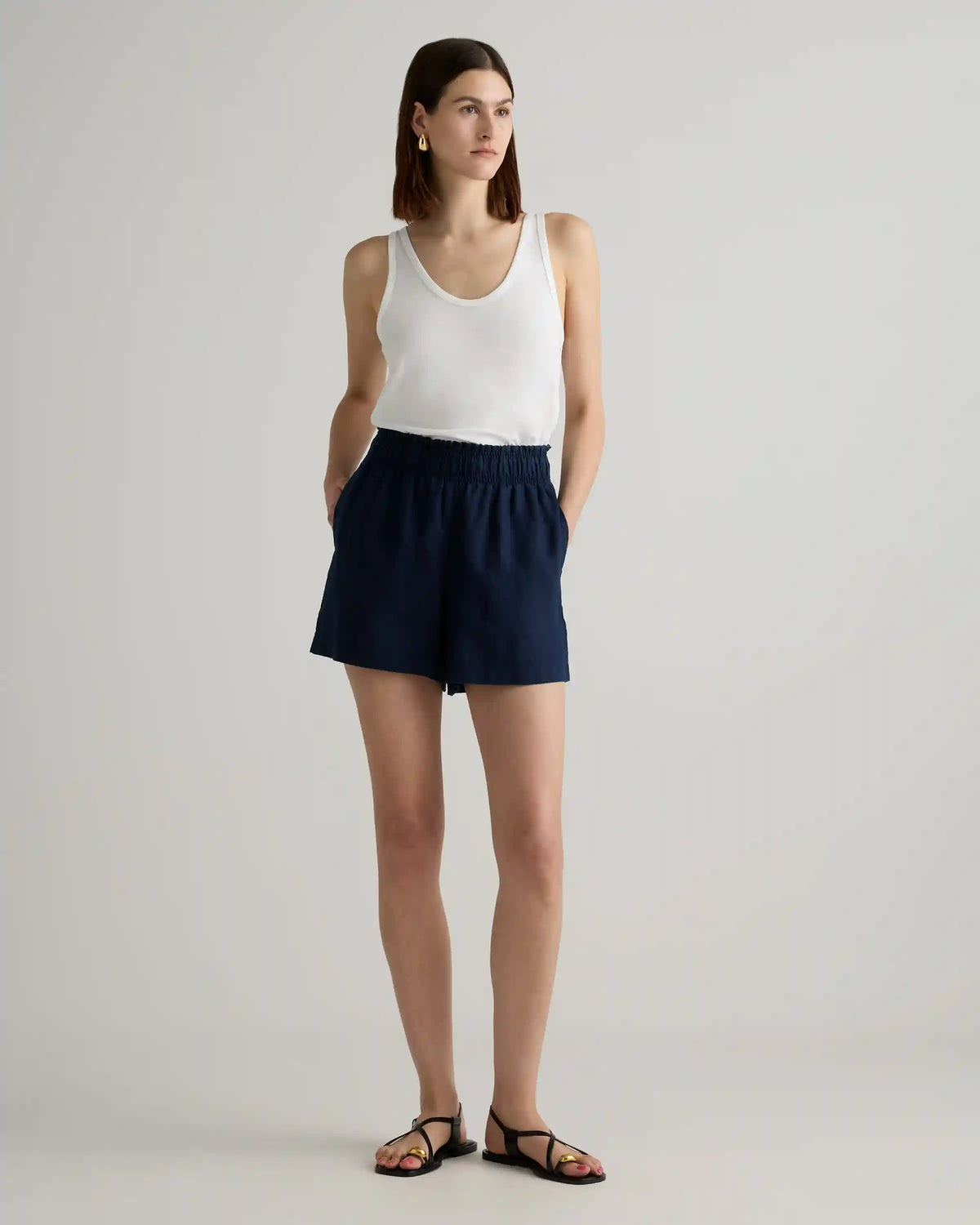 100% European Linen High Waisted Shorts