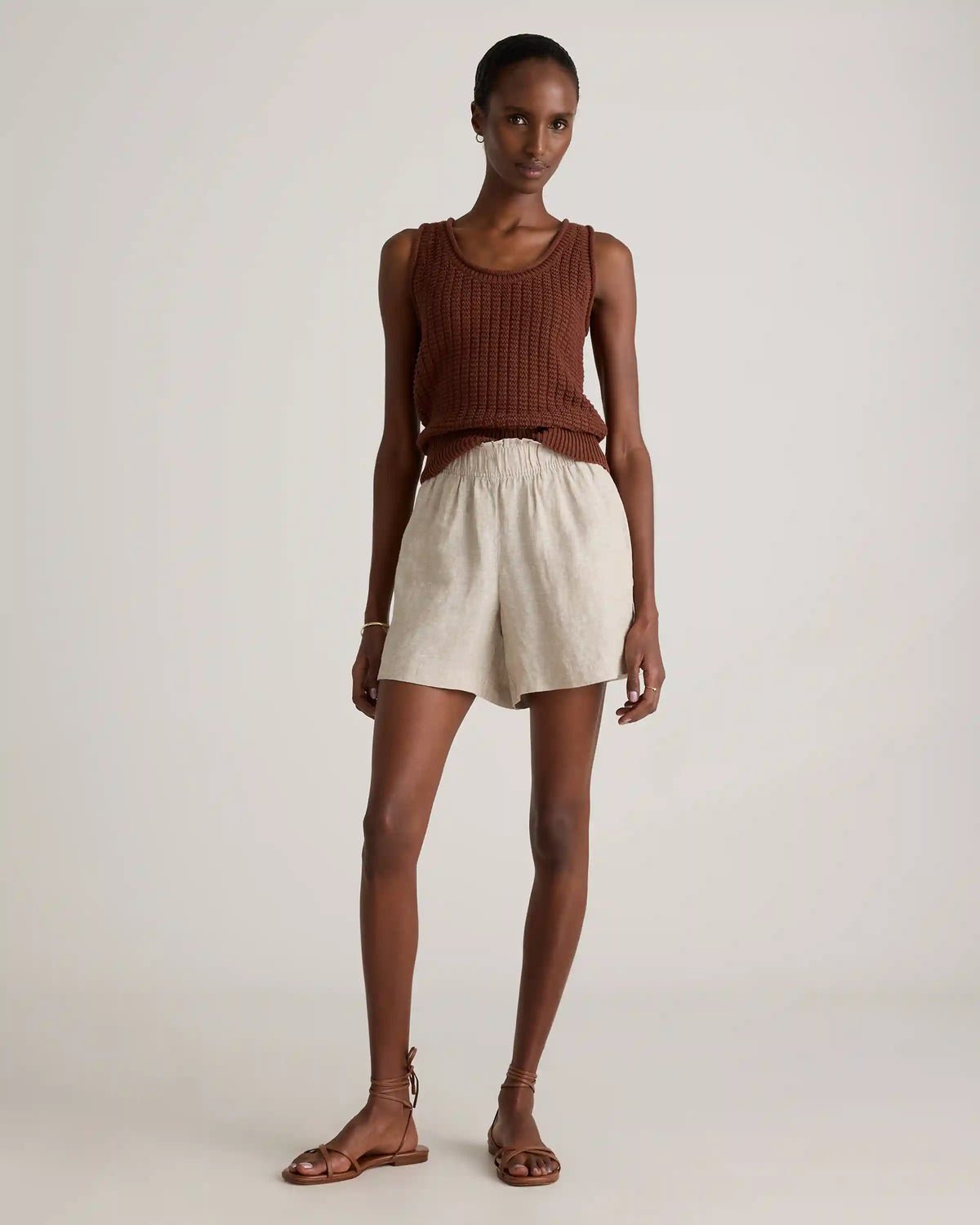 100% European Linen High Waisted Shorts
