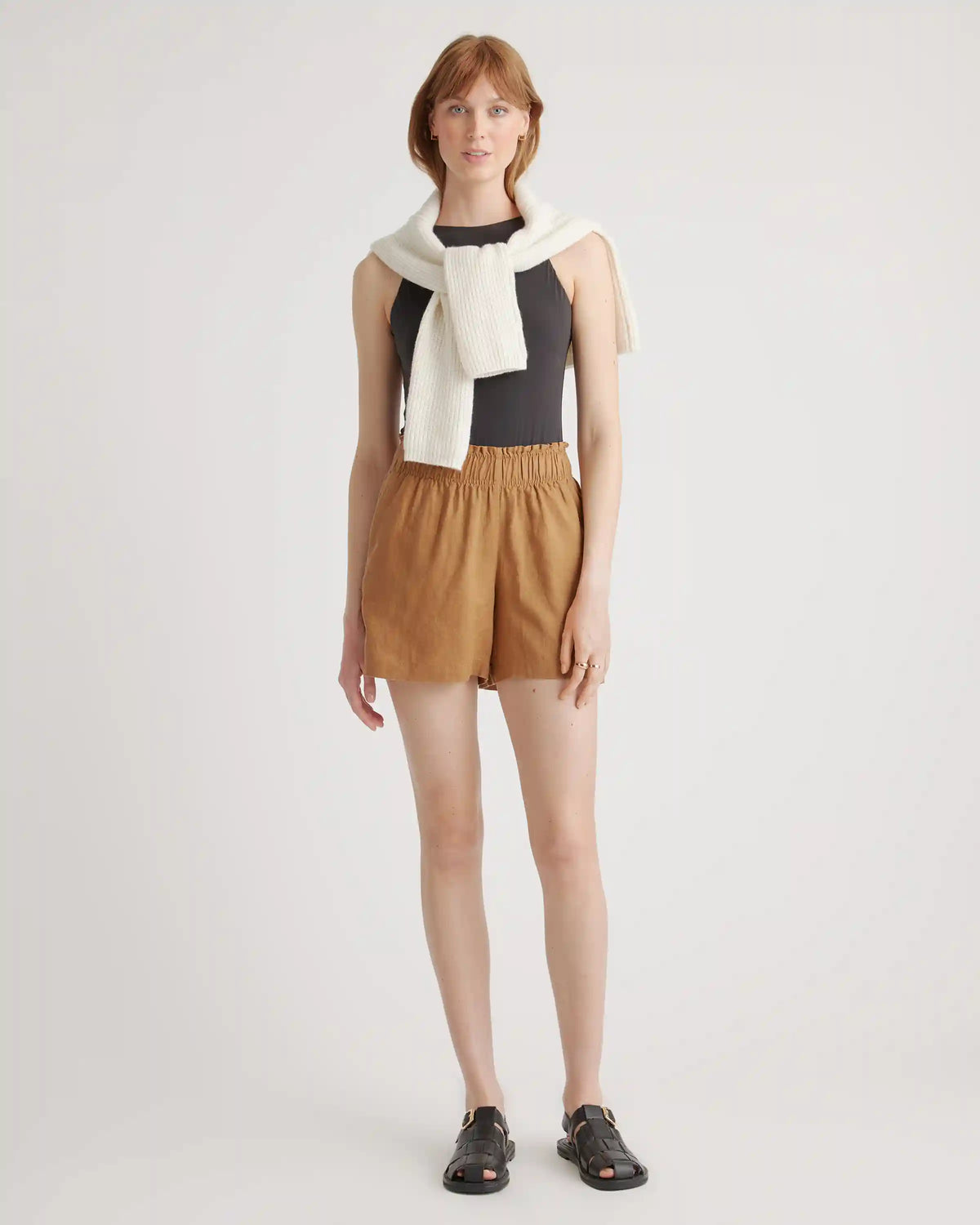 100% European Linen High Waisted Shorts