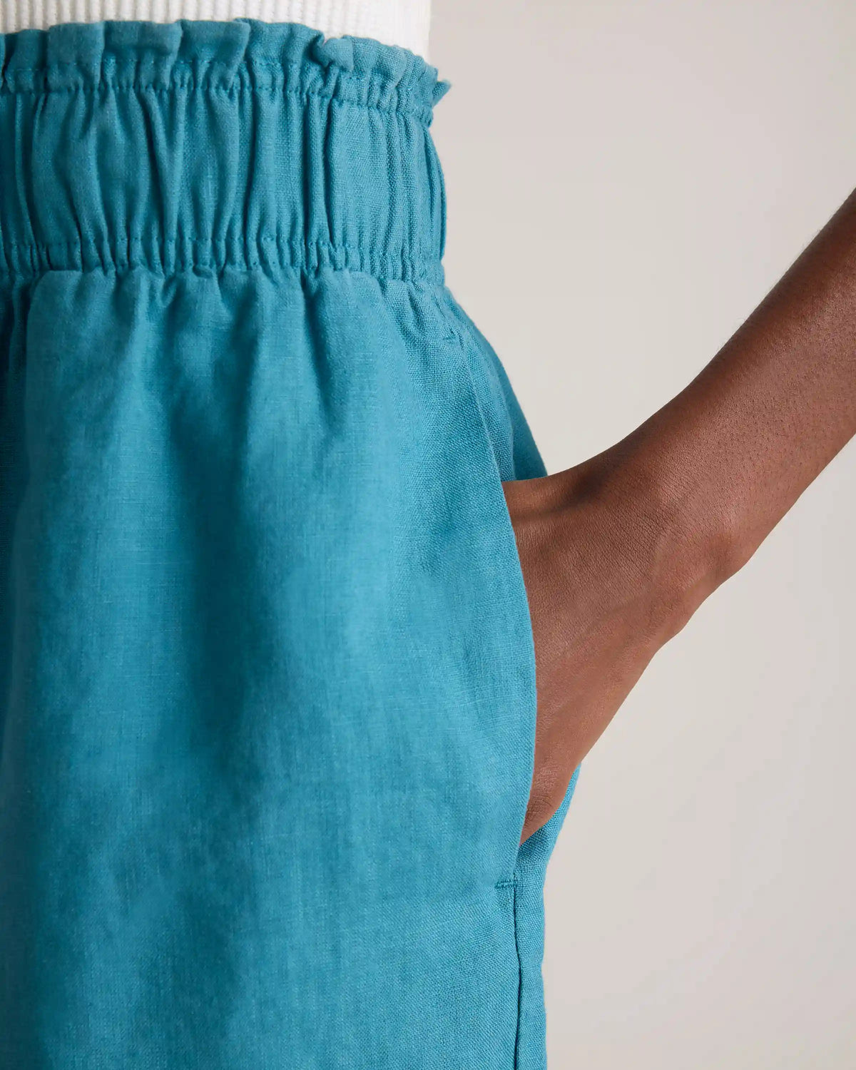 100% European Linen High Waisted Shorts