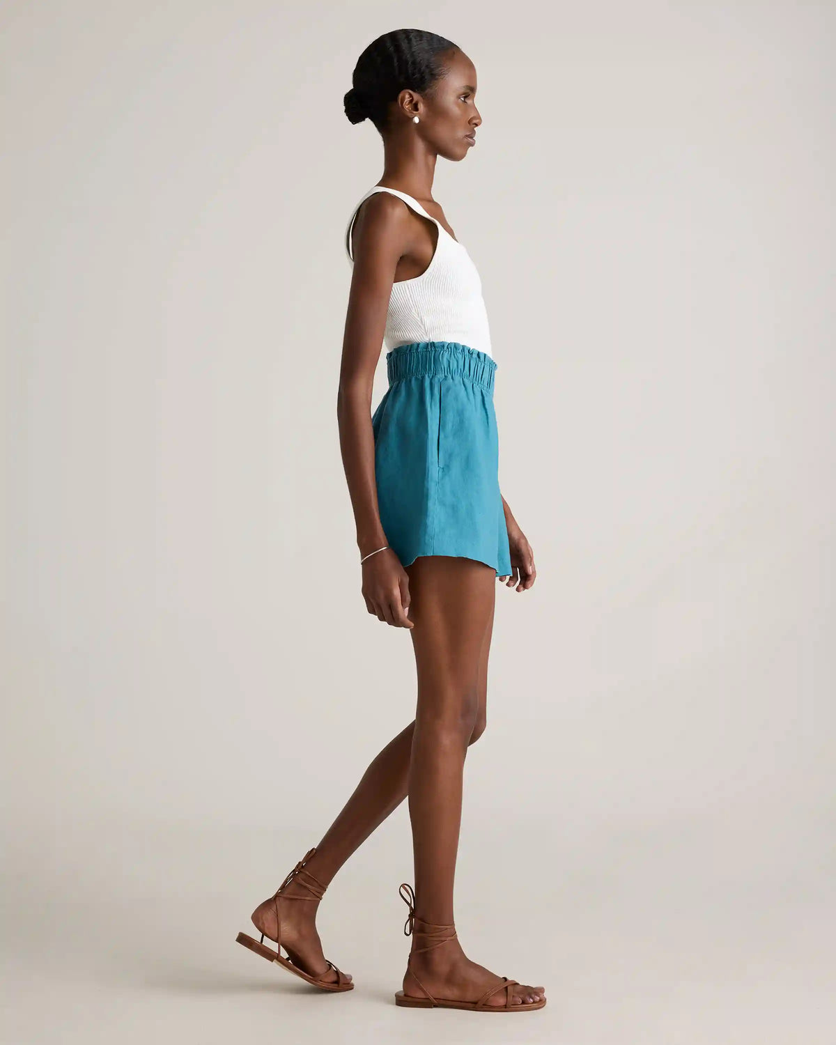 100% European Linen High Waisted Shorts