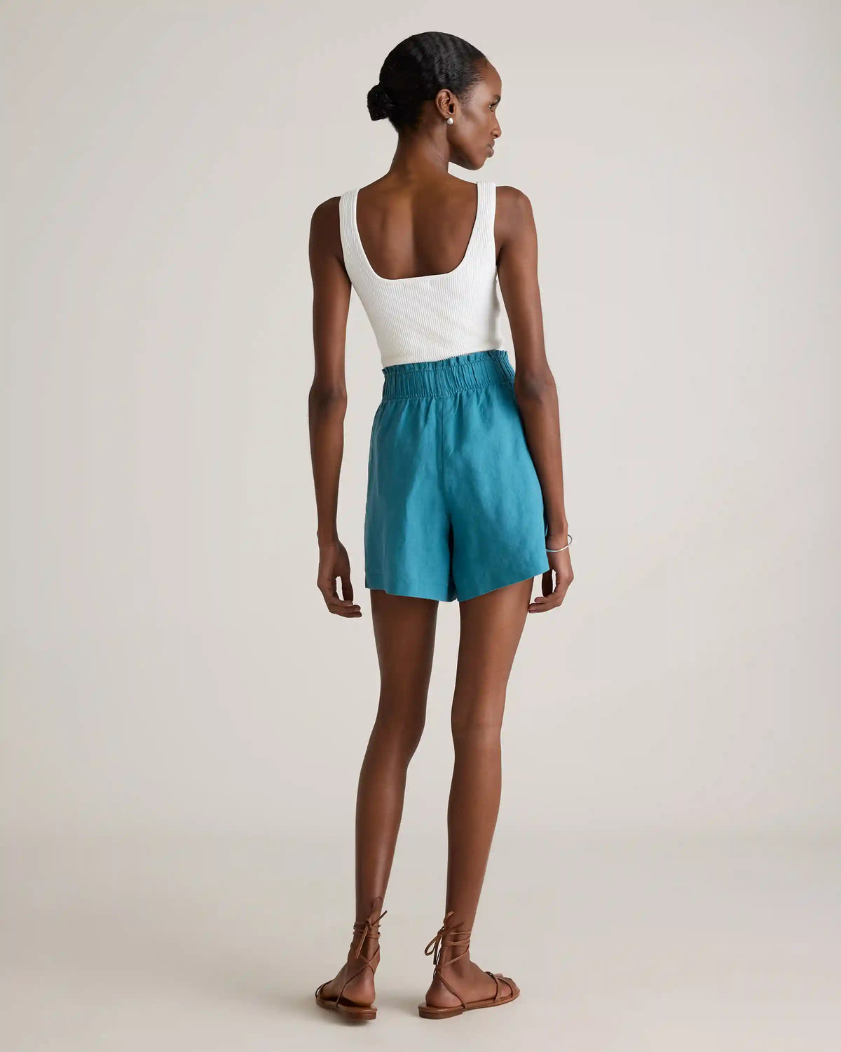 100% European Linen High Waisted Shorts