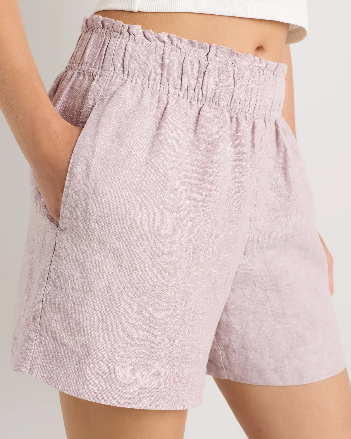 100% European Linen High Waisted Shorts