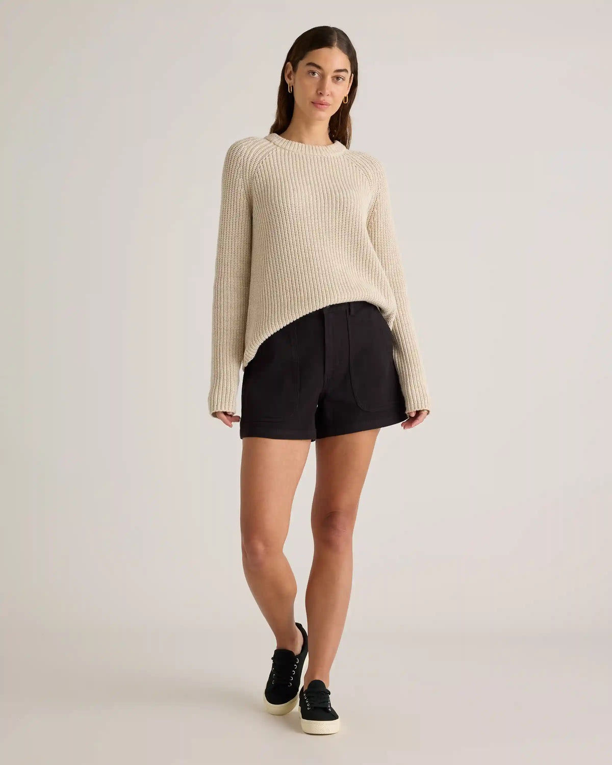 Organic Stretch Cotton Twill Utility Shorts