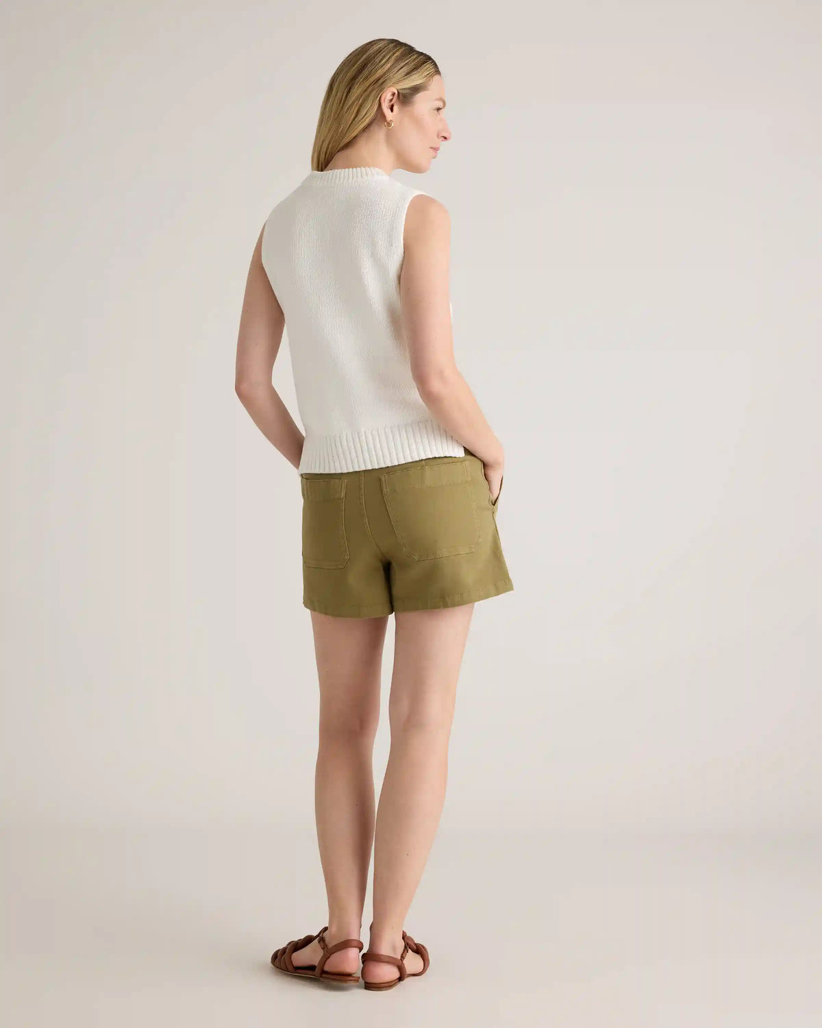Organic Stretch Cotton Twill Utility Shorts