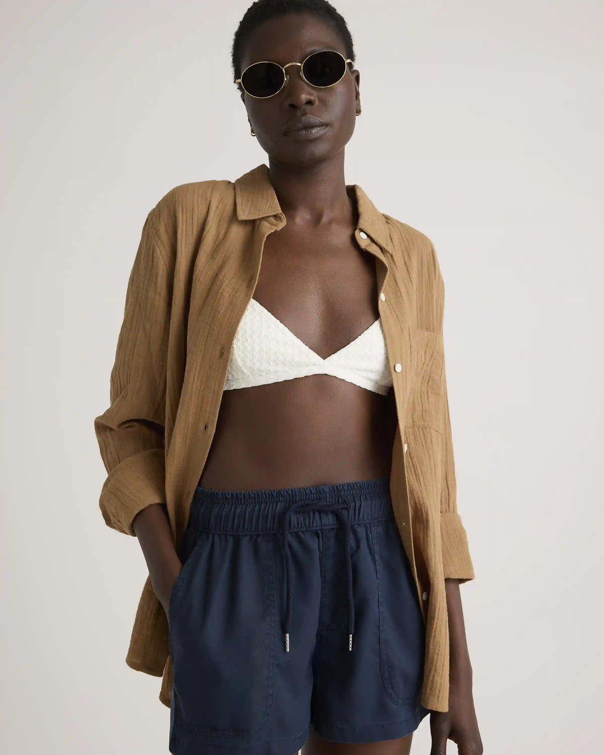 Vintage Wash Tencel Utility Shorts
