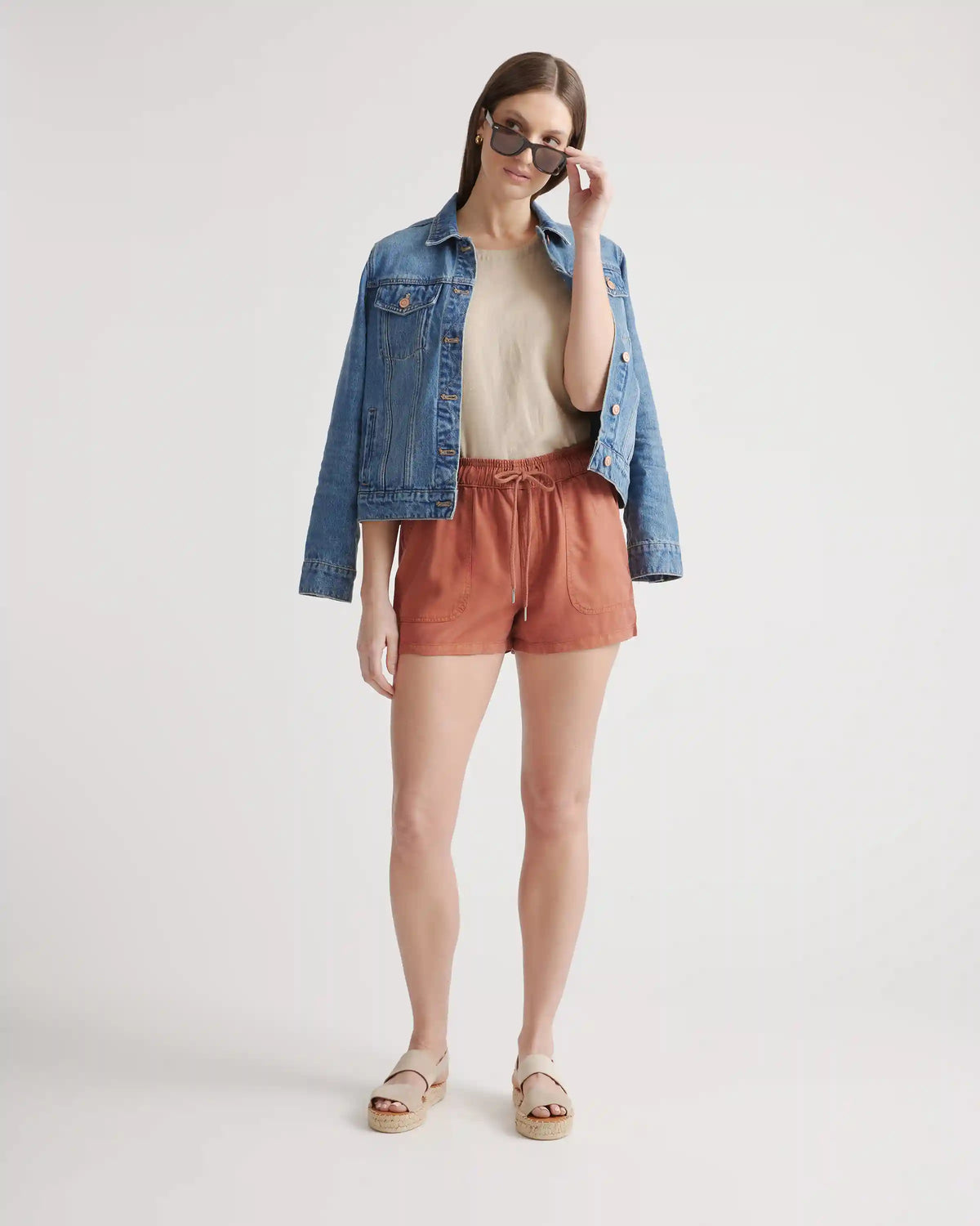 Vintage Wash Tencel Utility Shorts