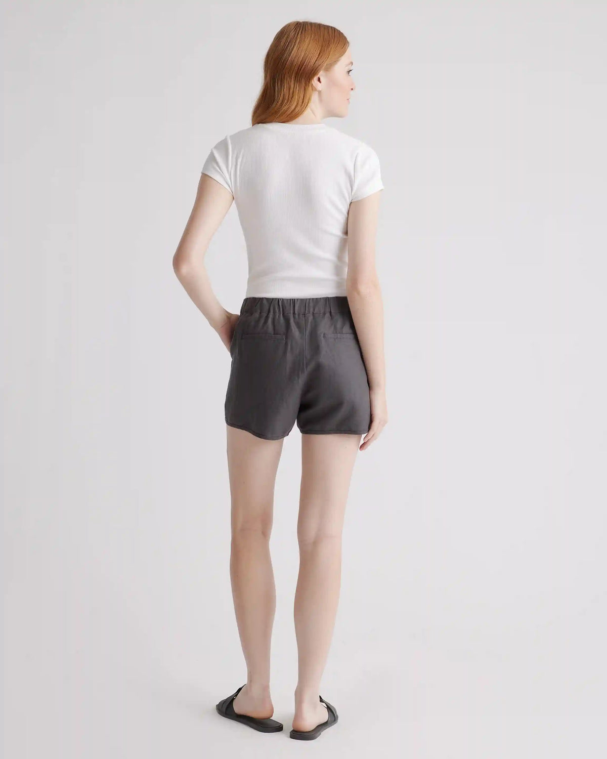 Cotton Linen Twill Pull On Shorts