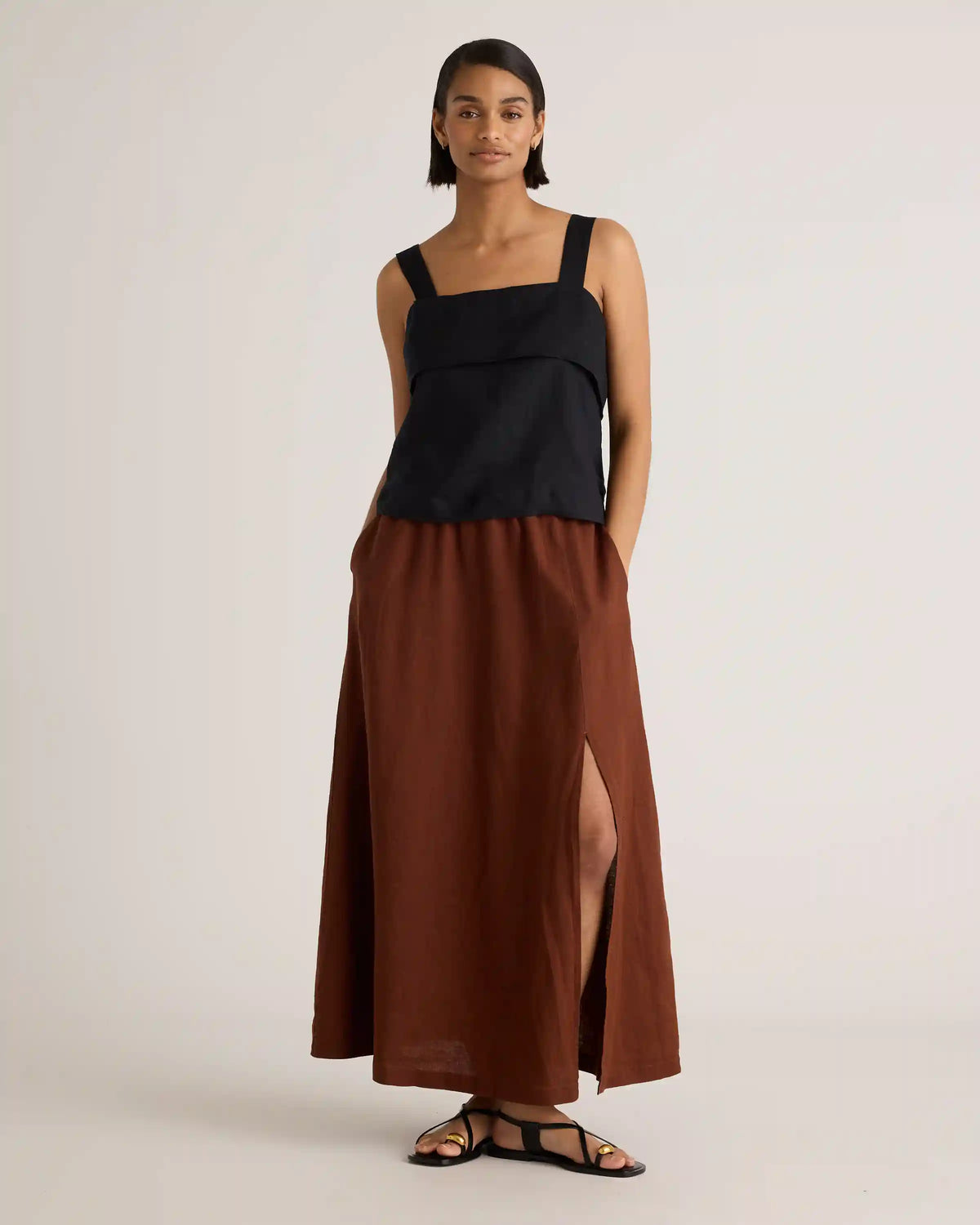 100% European Linen Maxi Skirt