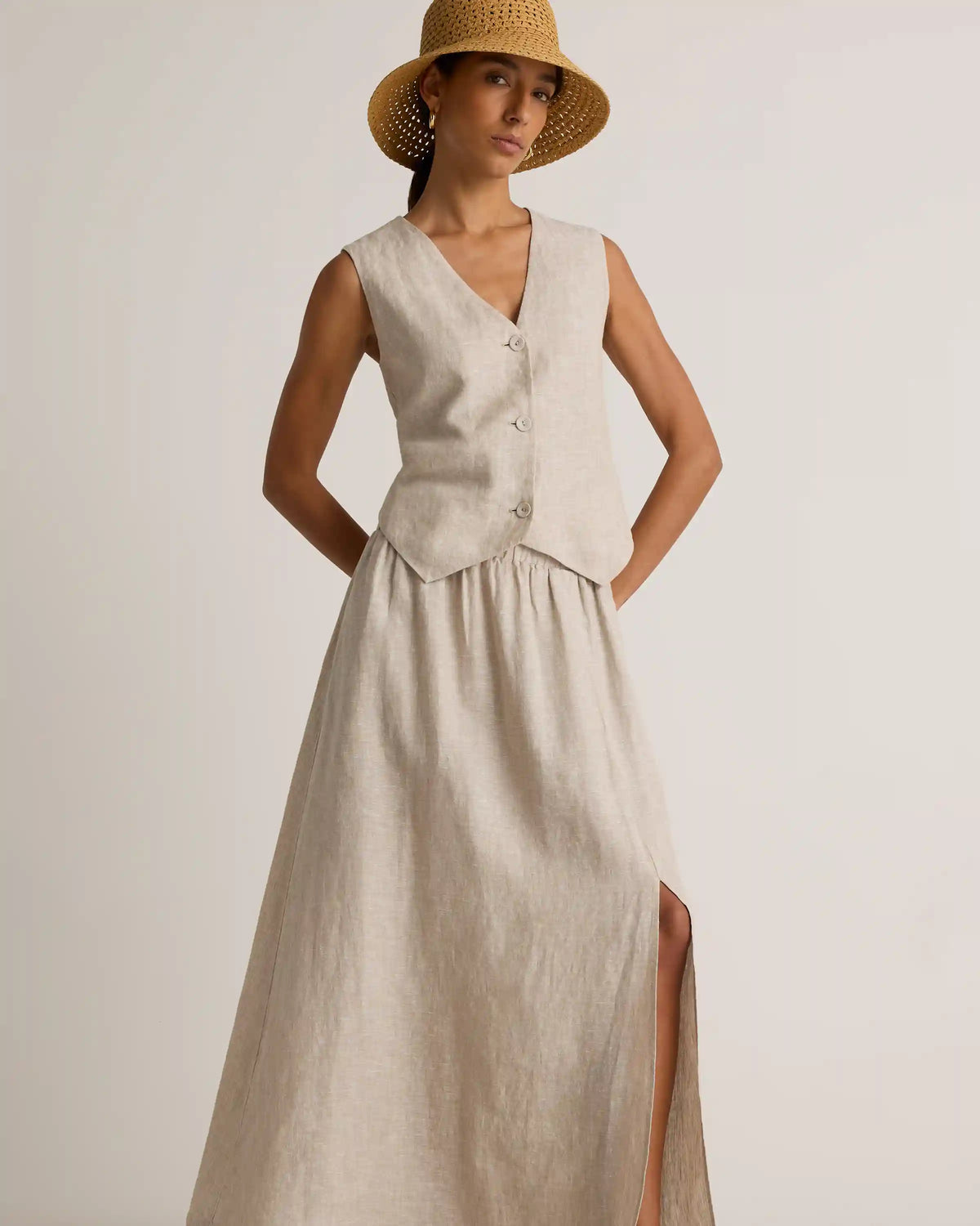 100% European Linen Maxi Skirt