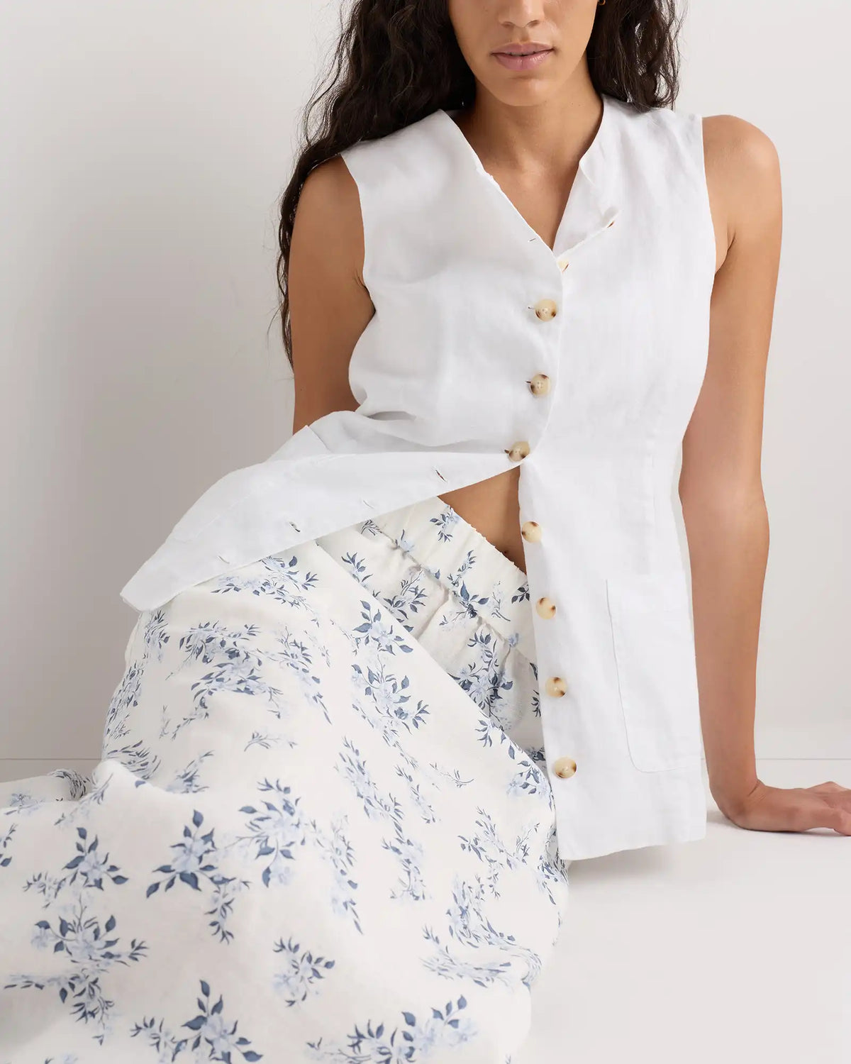 100% European Linen Maxi Skirt
