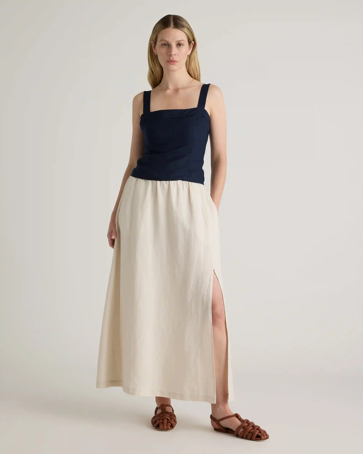 100% European Linen Maxi Skirt