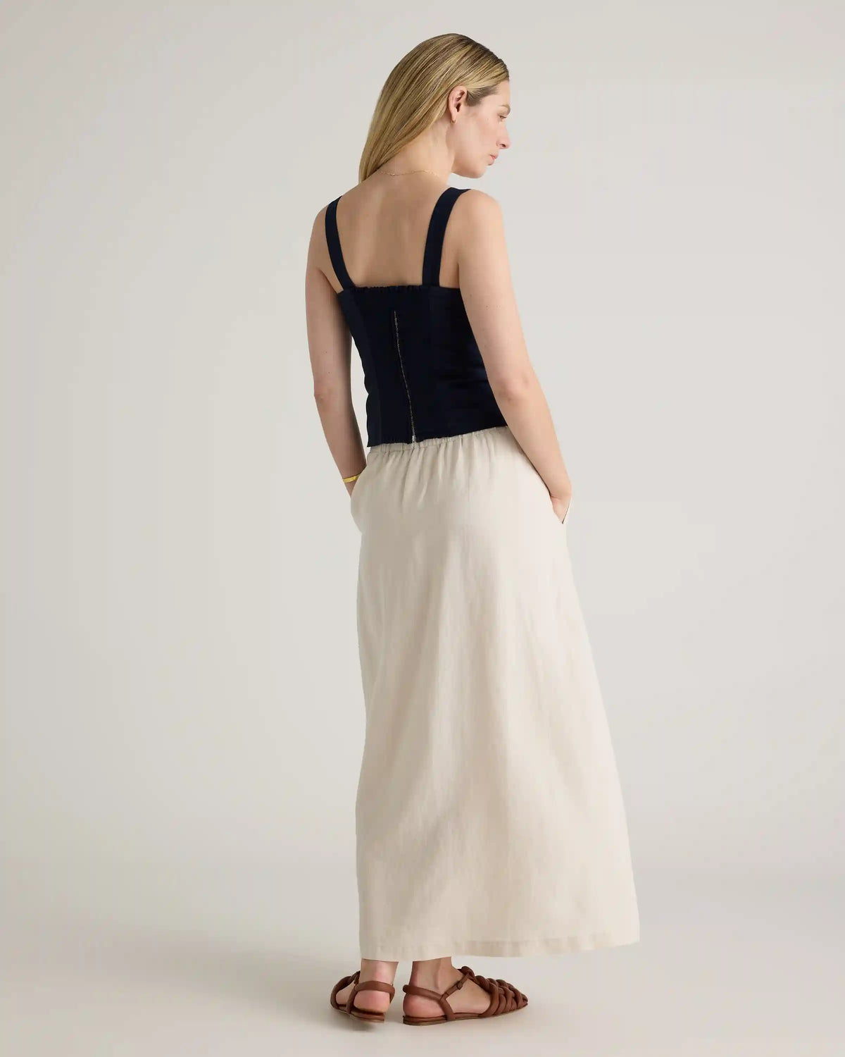 100% European Linen Maxi Skirt