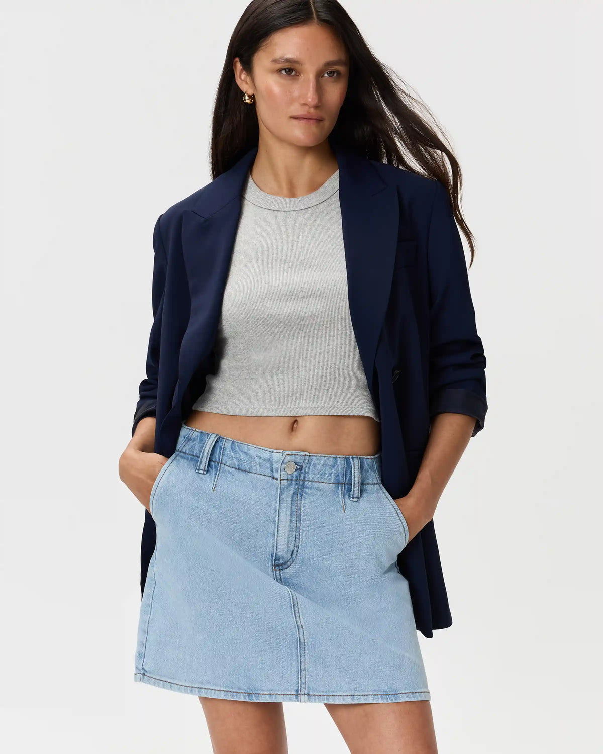 Stretch Denim Mini Skirt