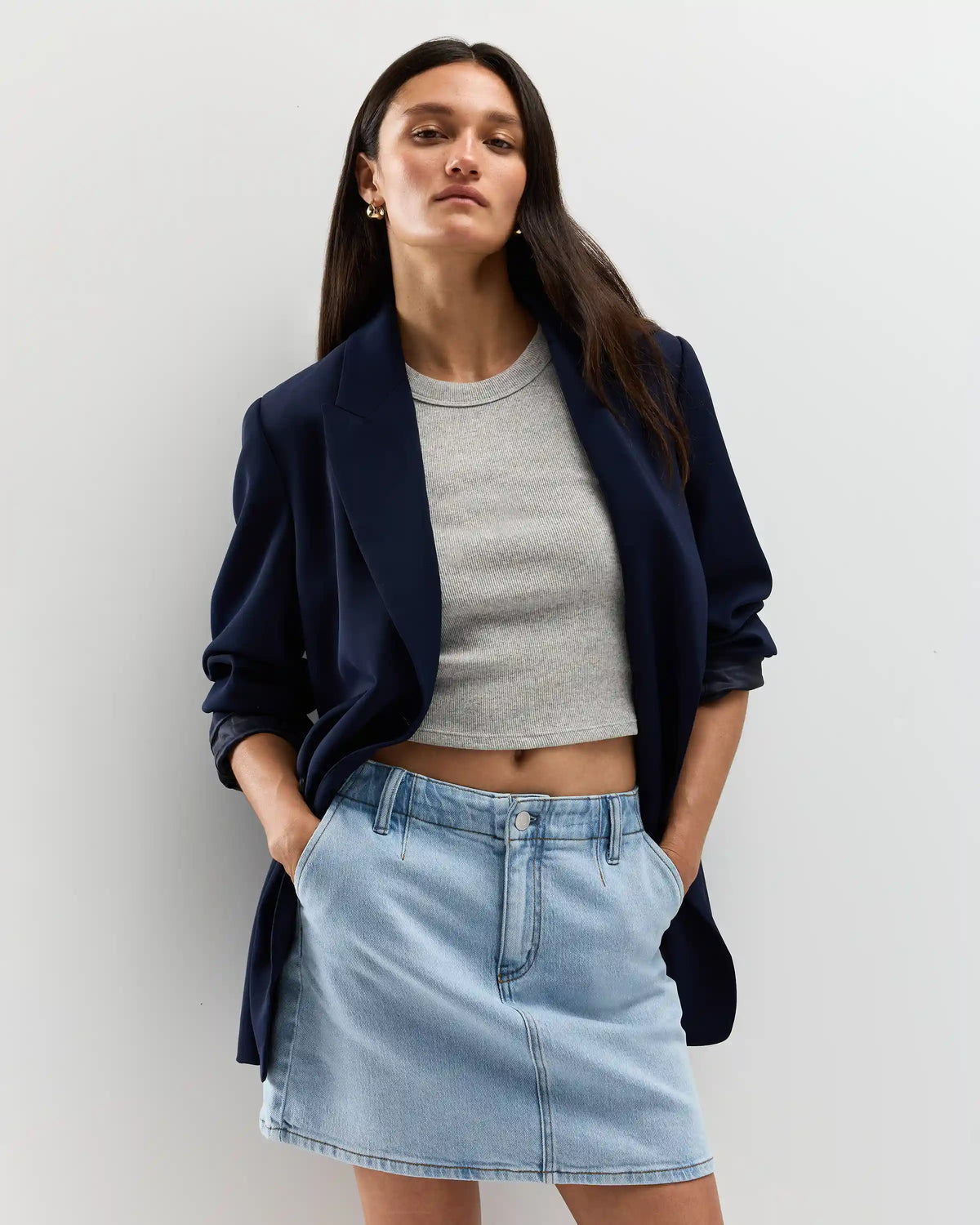 Stretch Denim Mini Skirt