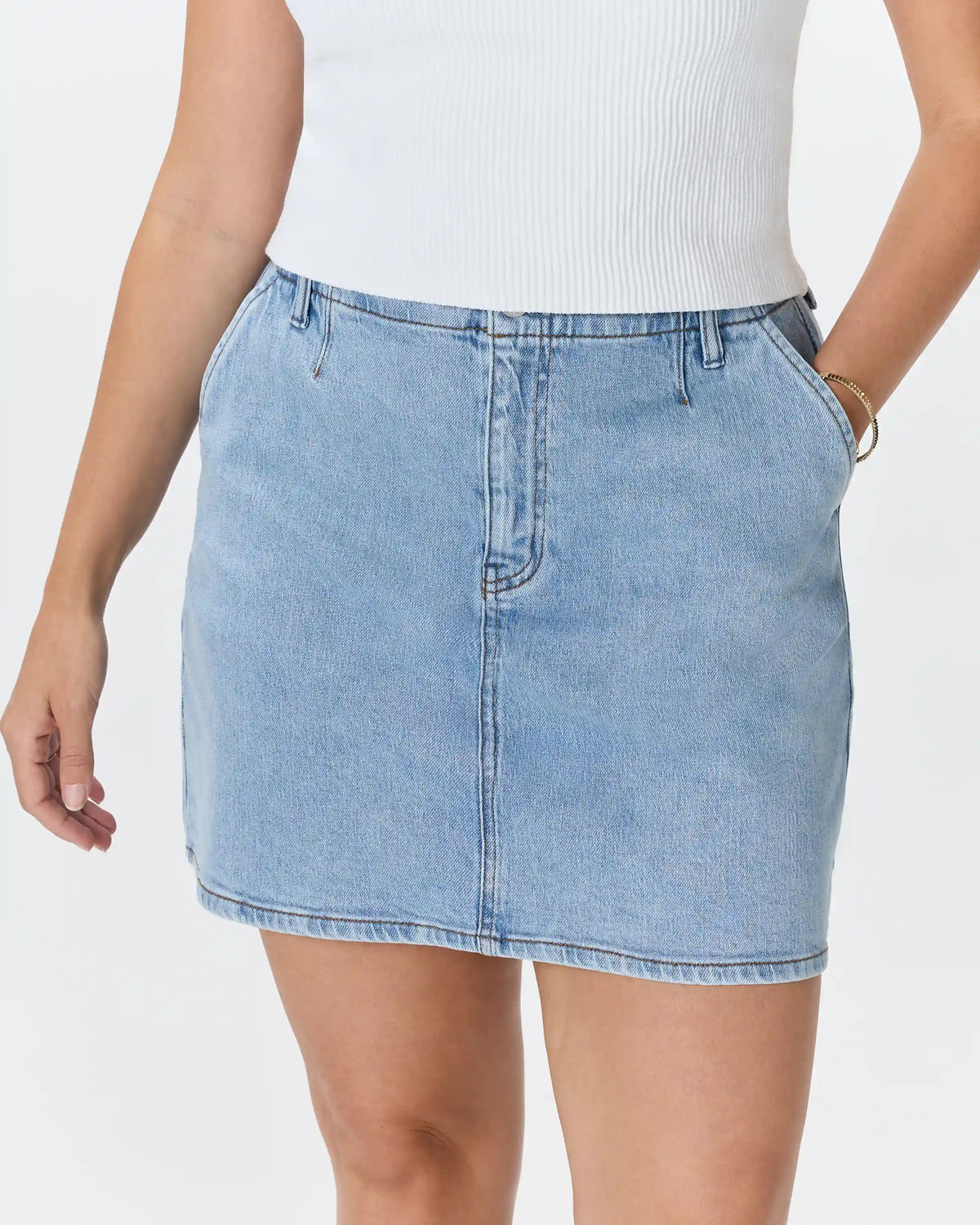 Stretch Denim Mini Skirt