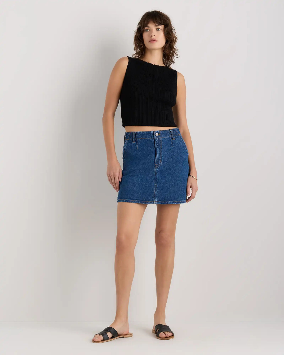 Stretch Denim Mini Skirt