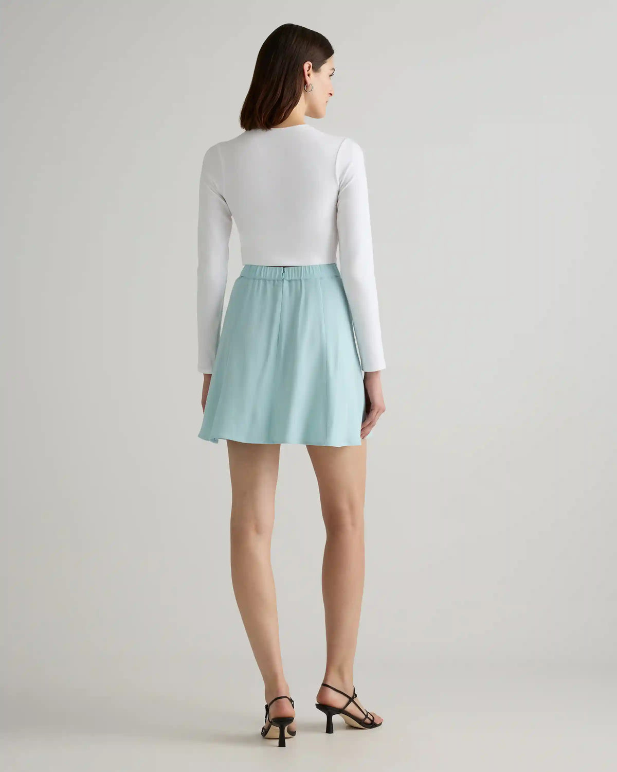 Lightweight Crepe A-Line Mini Skirt