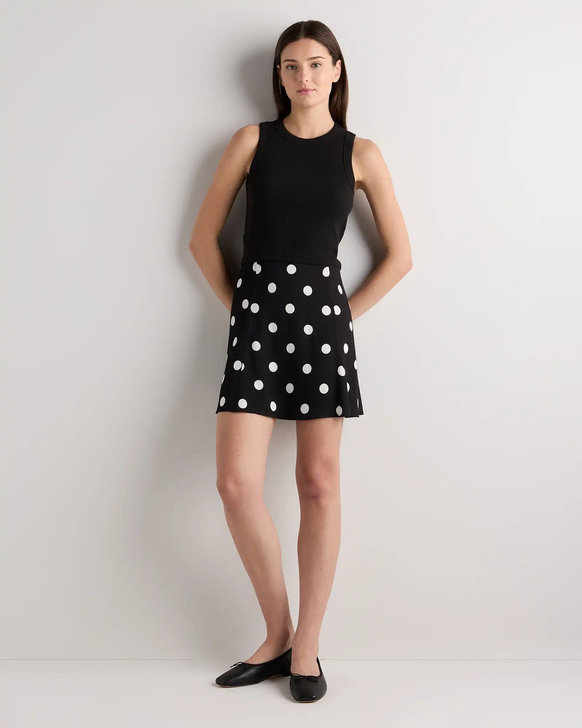 Lightweight Crepe A-Line Mini Skirt