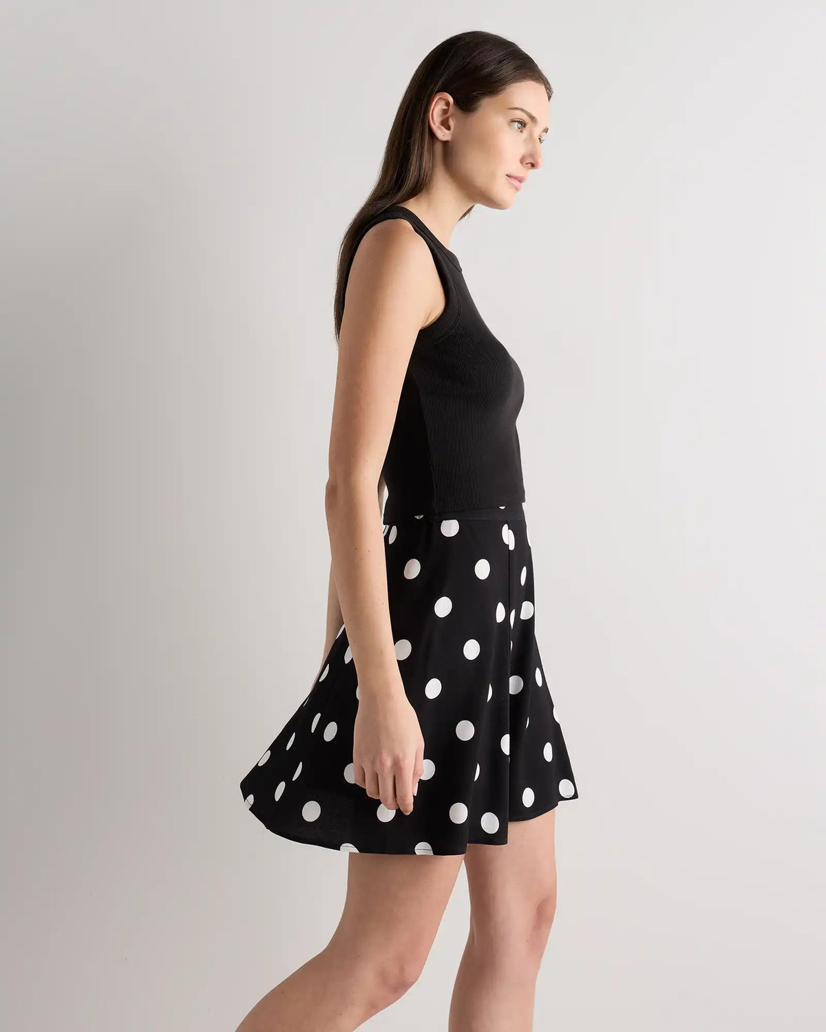Lightweight Crepe A-Line Mini Skirt