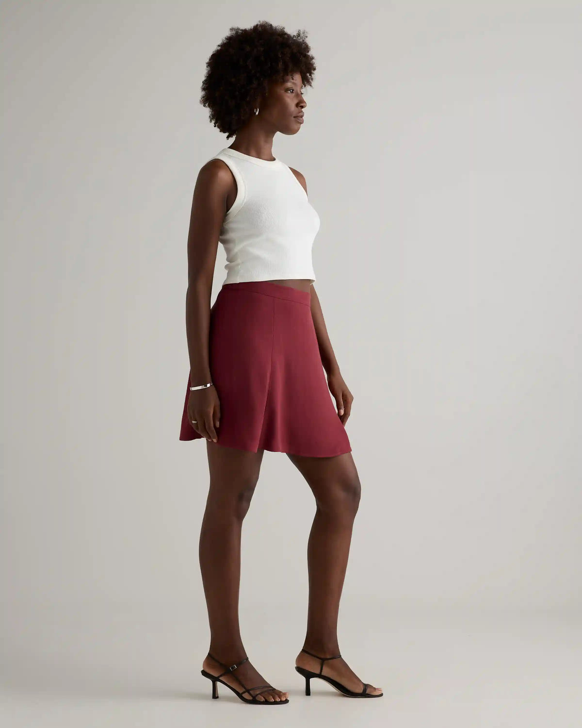 Lightweight Crepe A-Line Mini Skirt