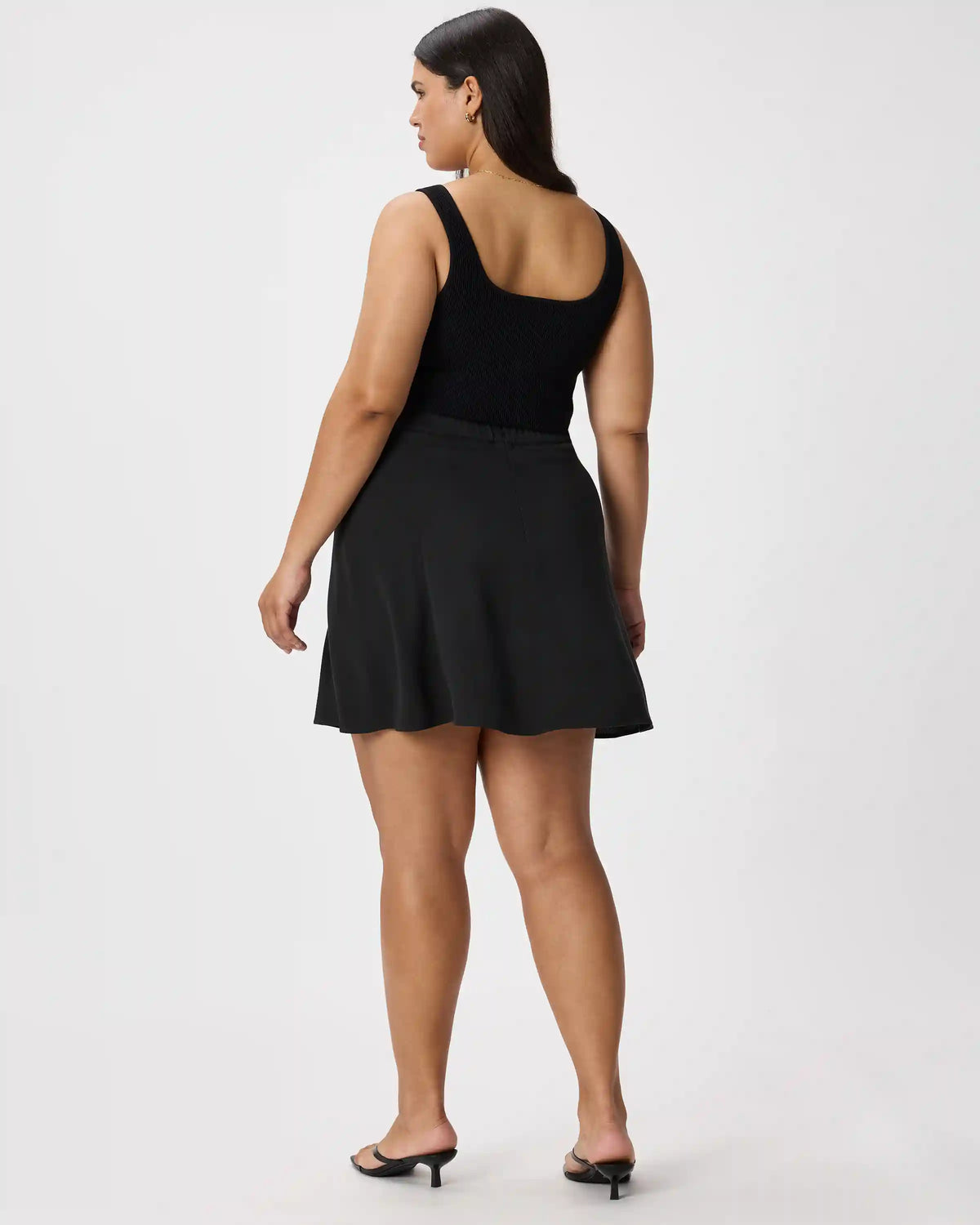 Lightweight Crepe A-Line Mini Skirt