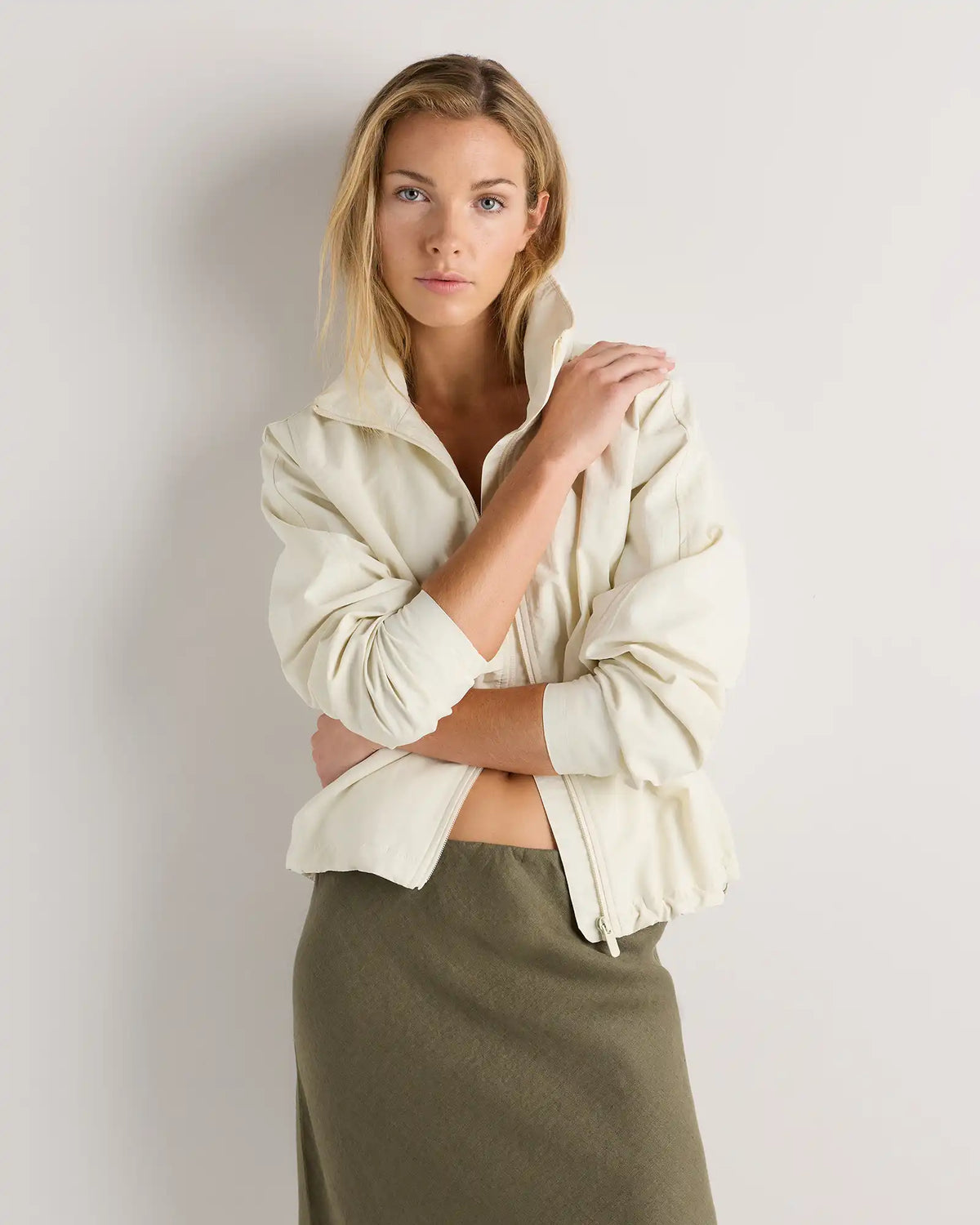 100% European Linen Midi Slip Skirt