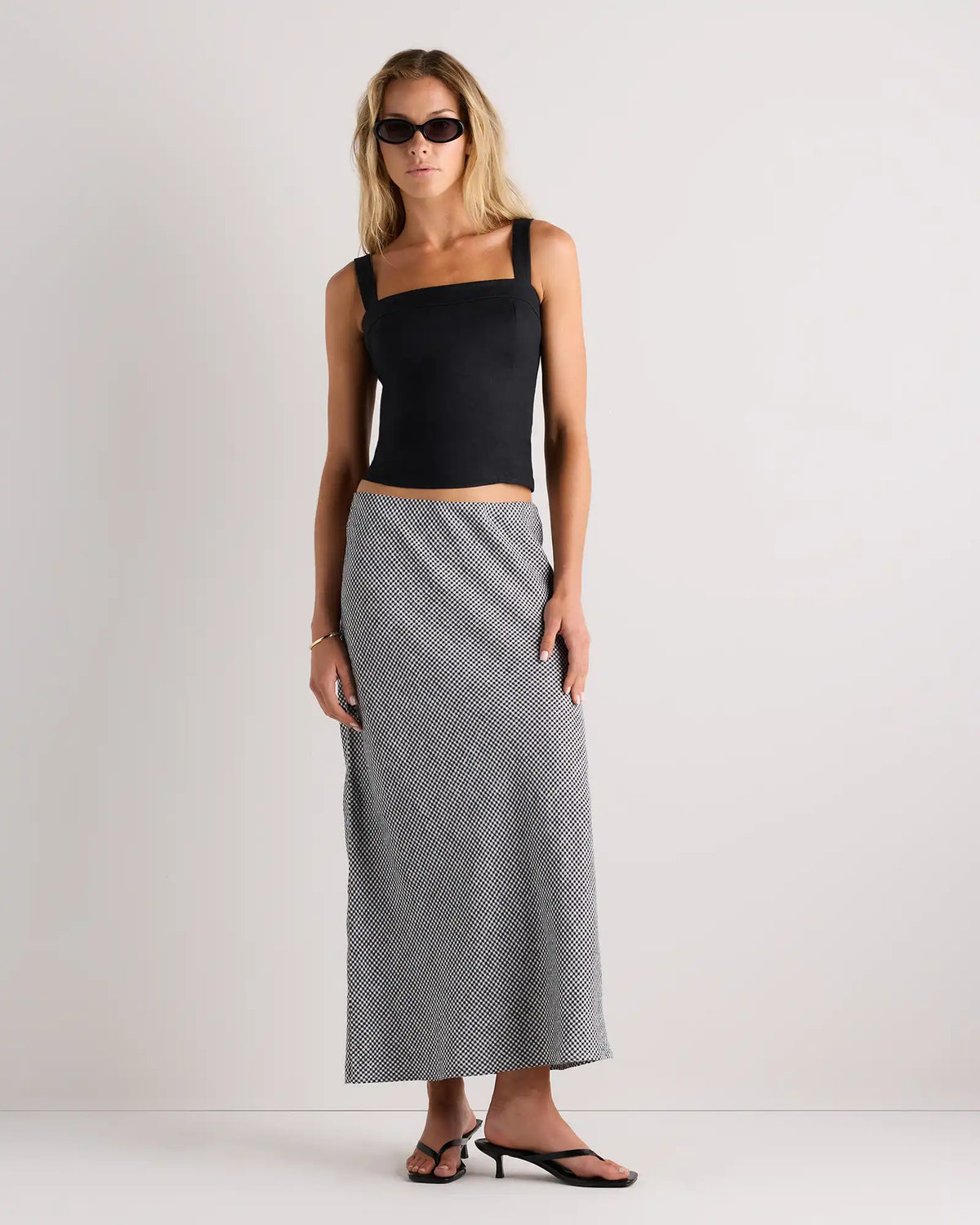 100% European Linen Midi Slip Skirt