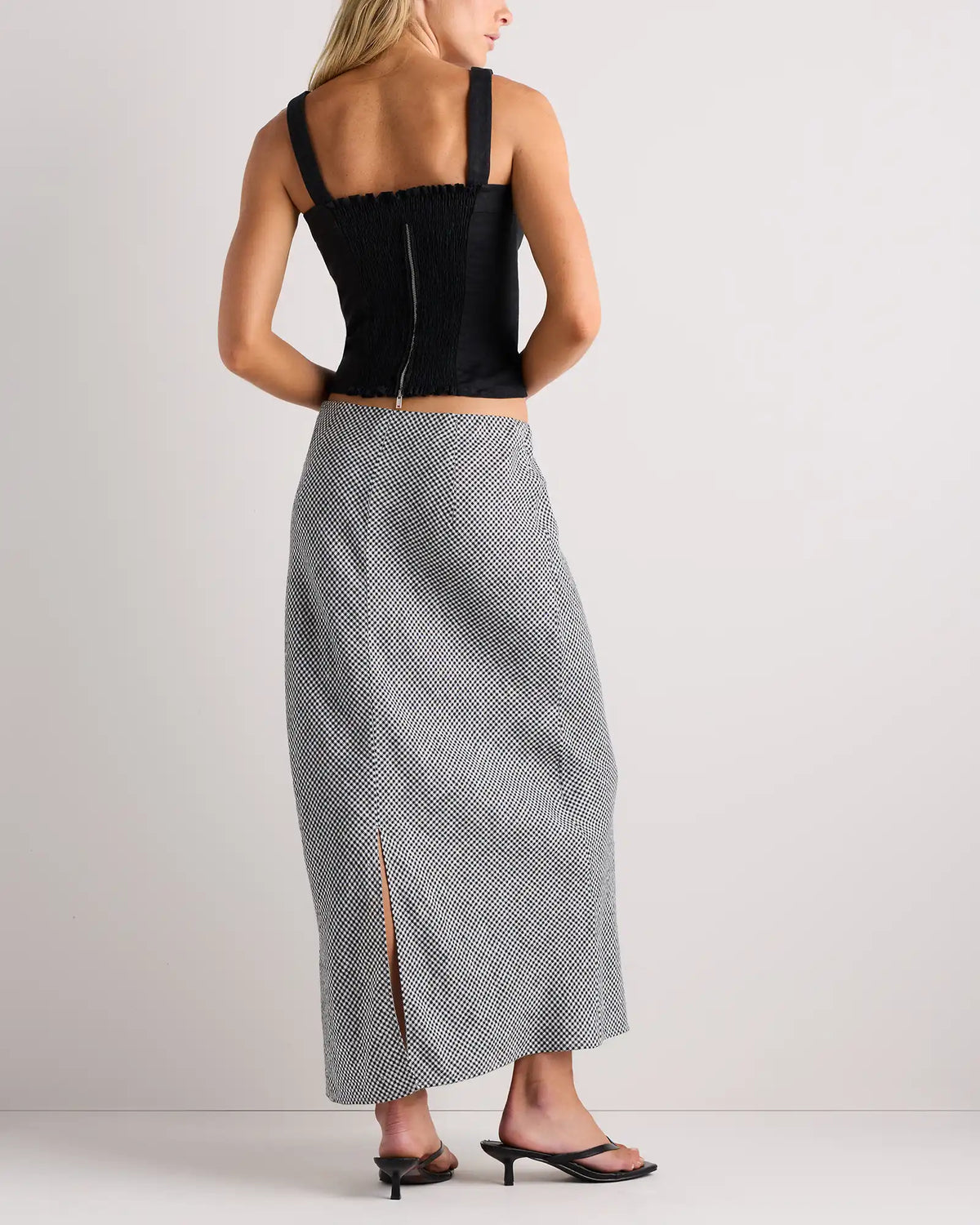 100% European Linen Midi Slip Skirt
