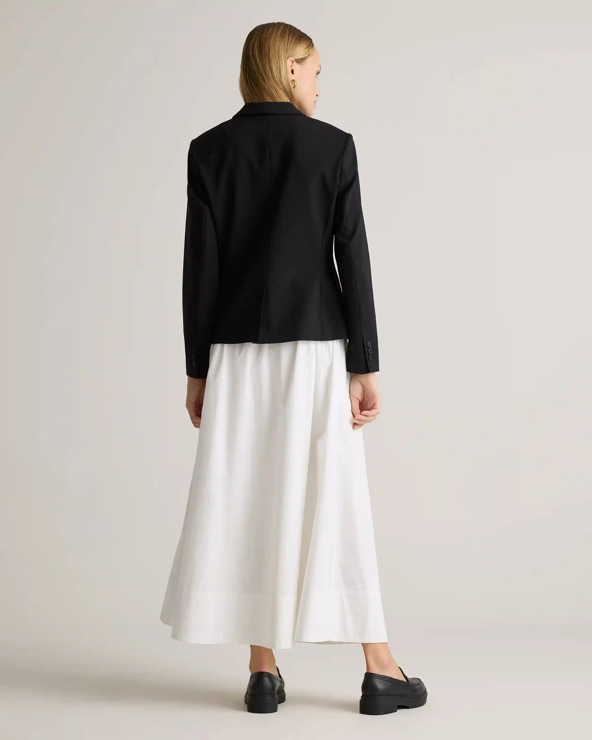 100% Organic Cotton Poplin A-line Maxi Skirt