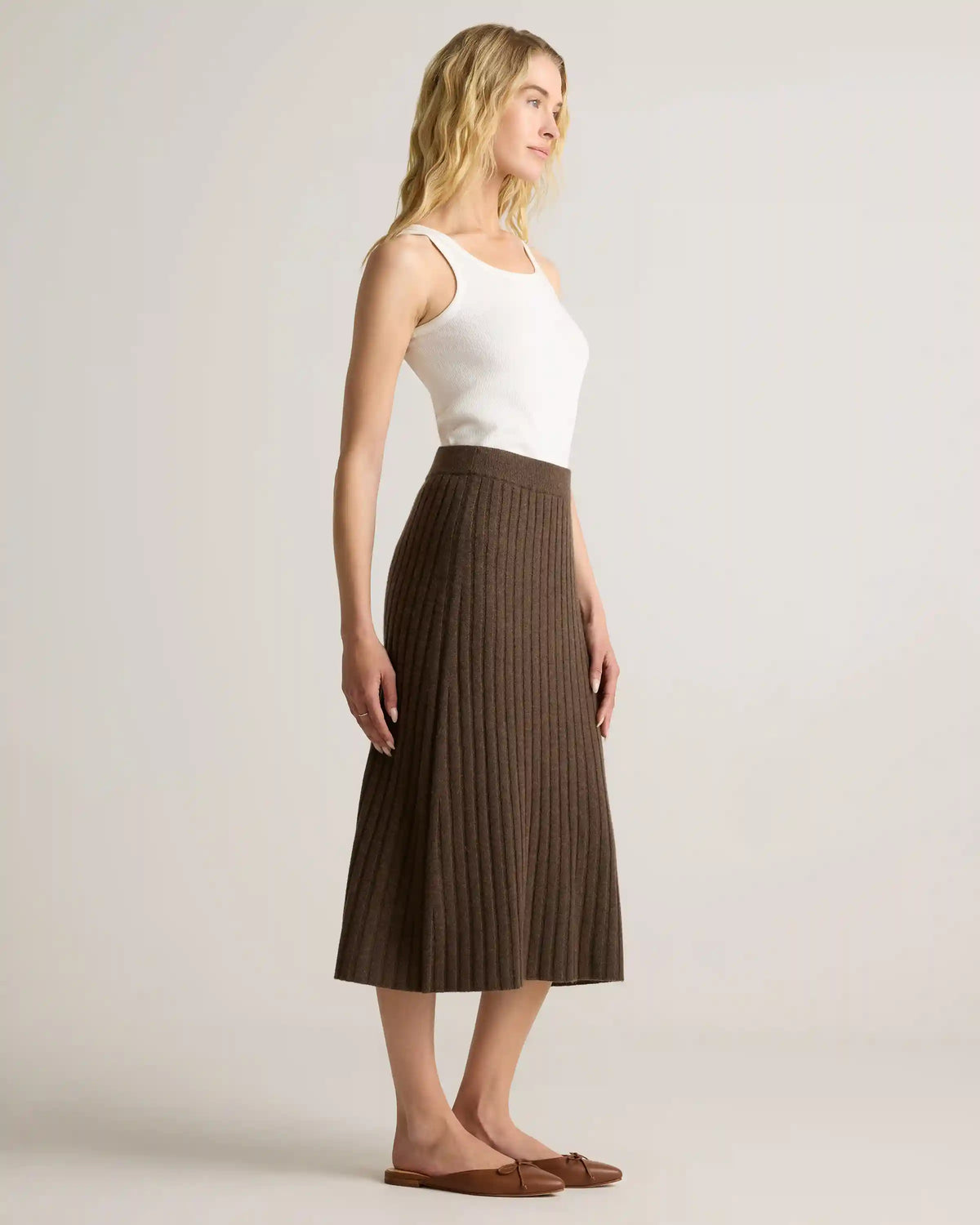 Mongolian Cashmere Midi Skirt