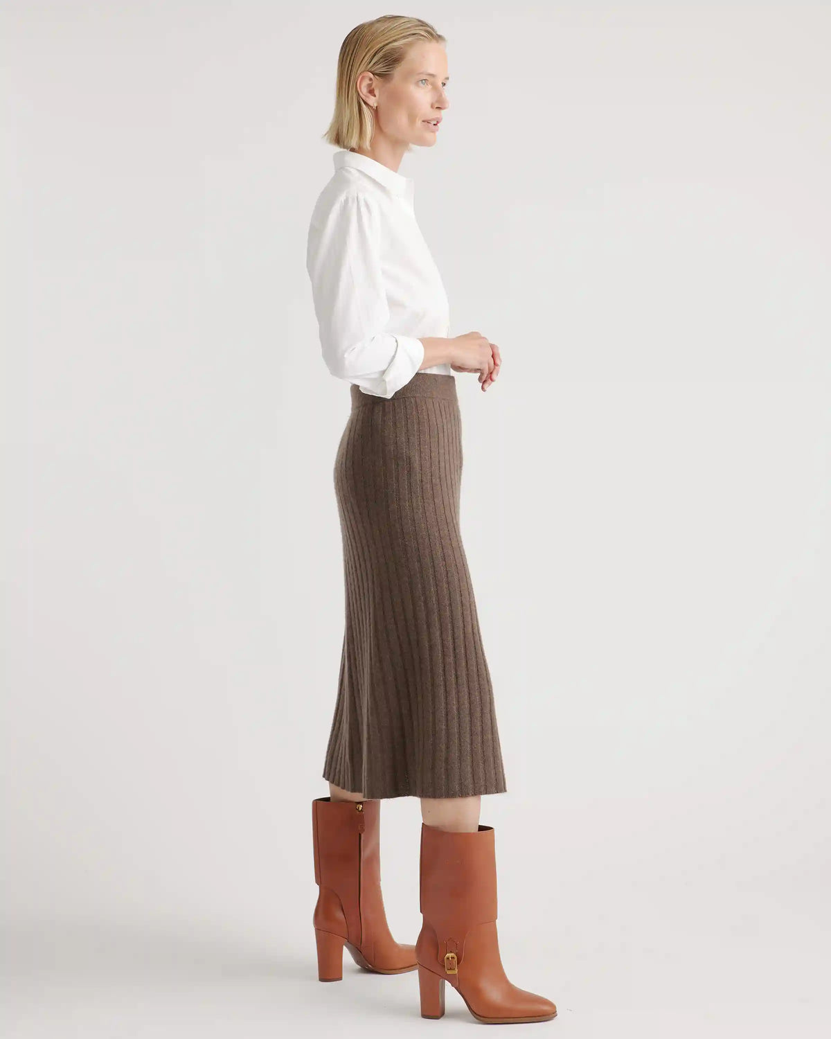 Mongolian Spring Cashmere Midi Skirt