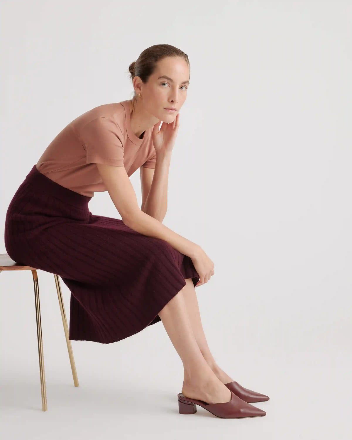 Mongolian Cashmere Midi Skirt