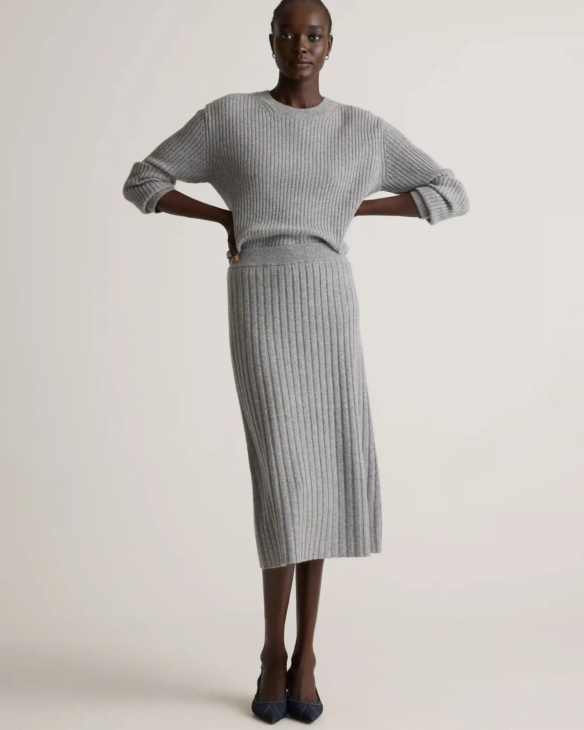 Mongolian Cashmere Midi Skirt
