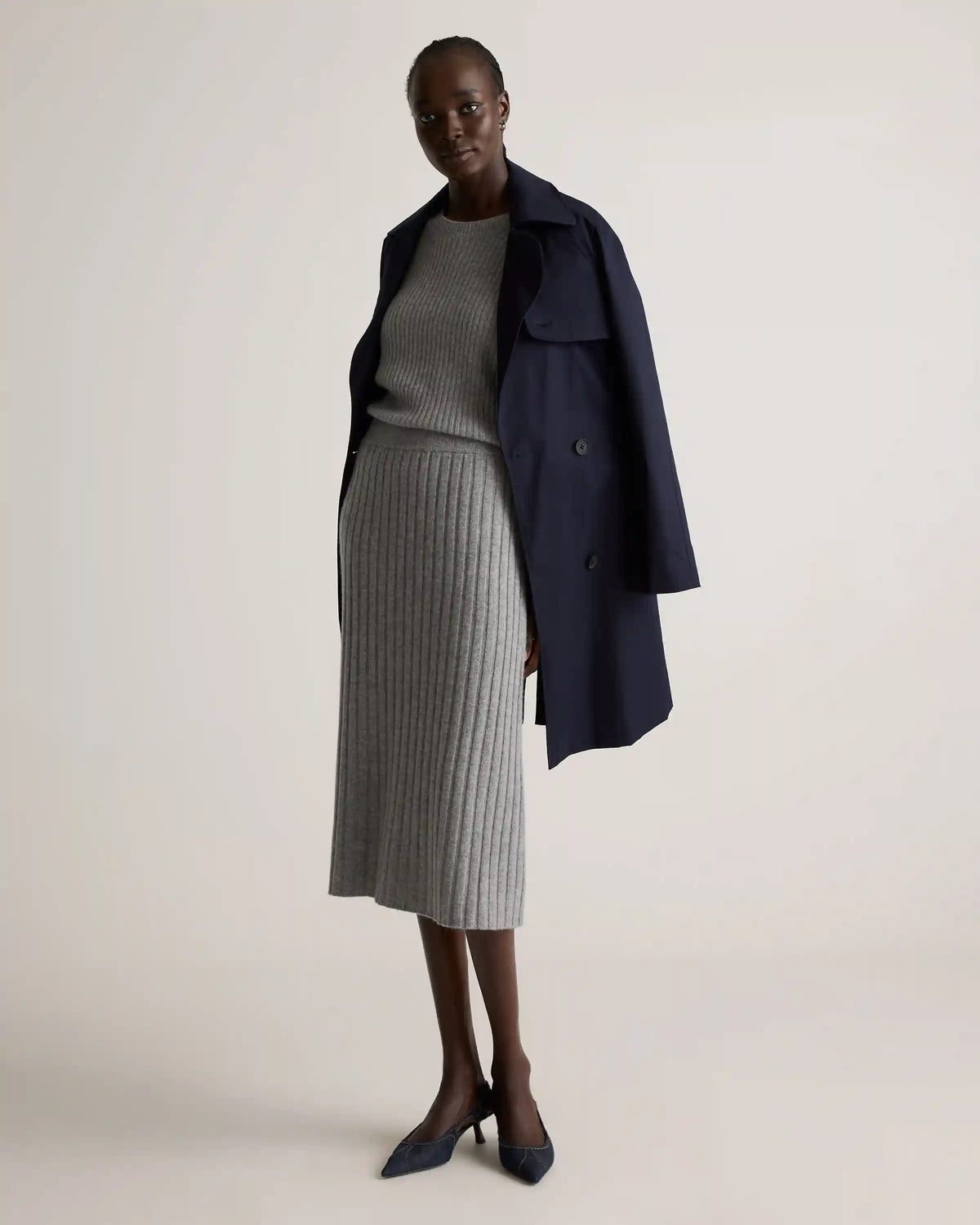 Mongolian Cashmere Midi Skirt