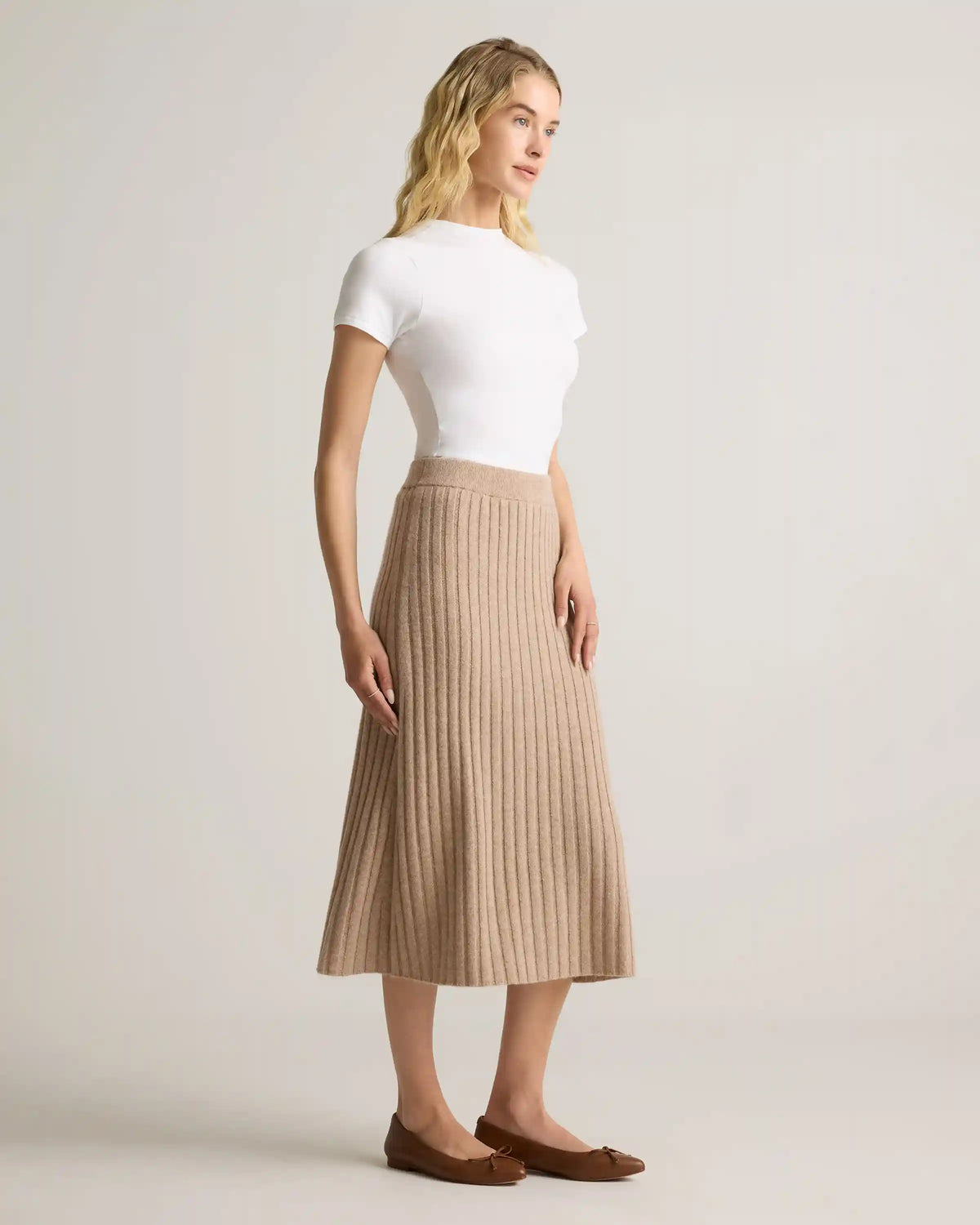 Mongolian Cashmere Midi Skirt